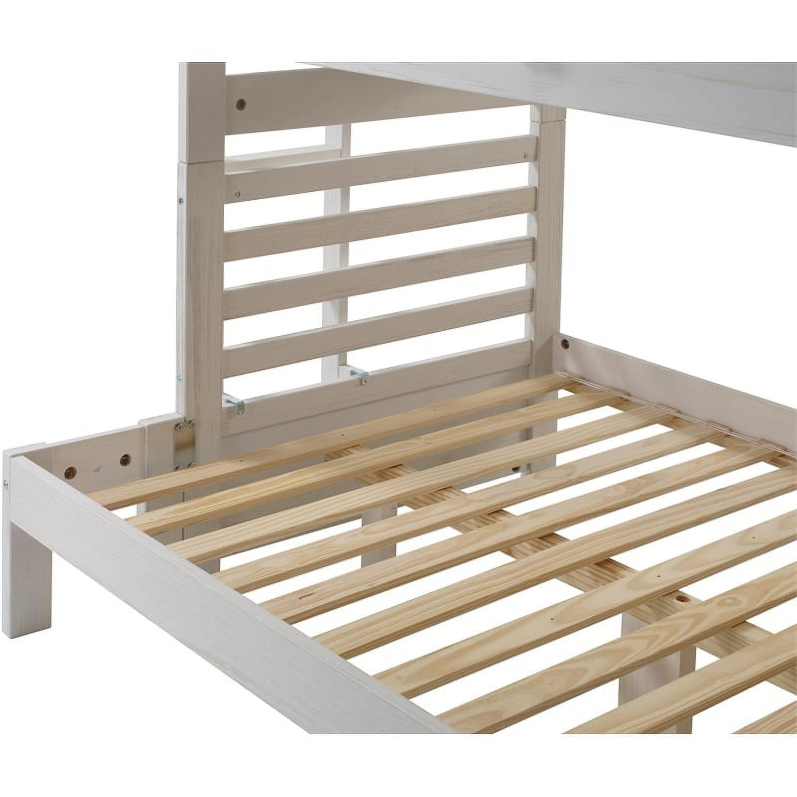 My Bed Now Everest Twin-over-Full Wood Bunk Bed with Staircase in White Mist
