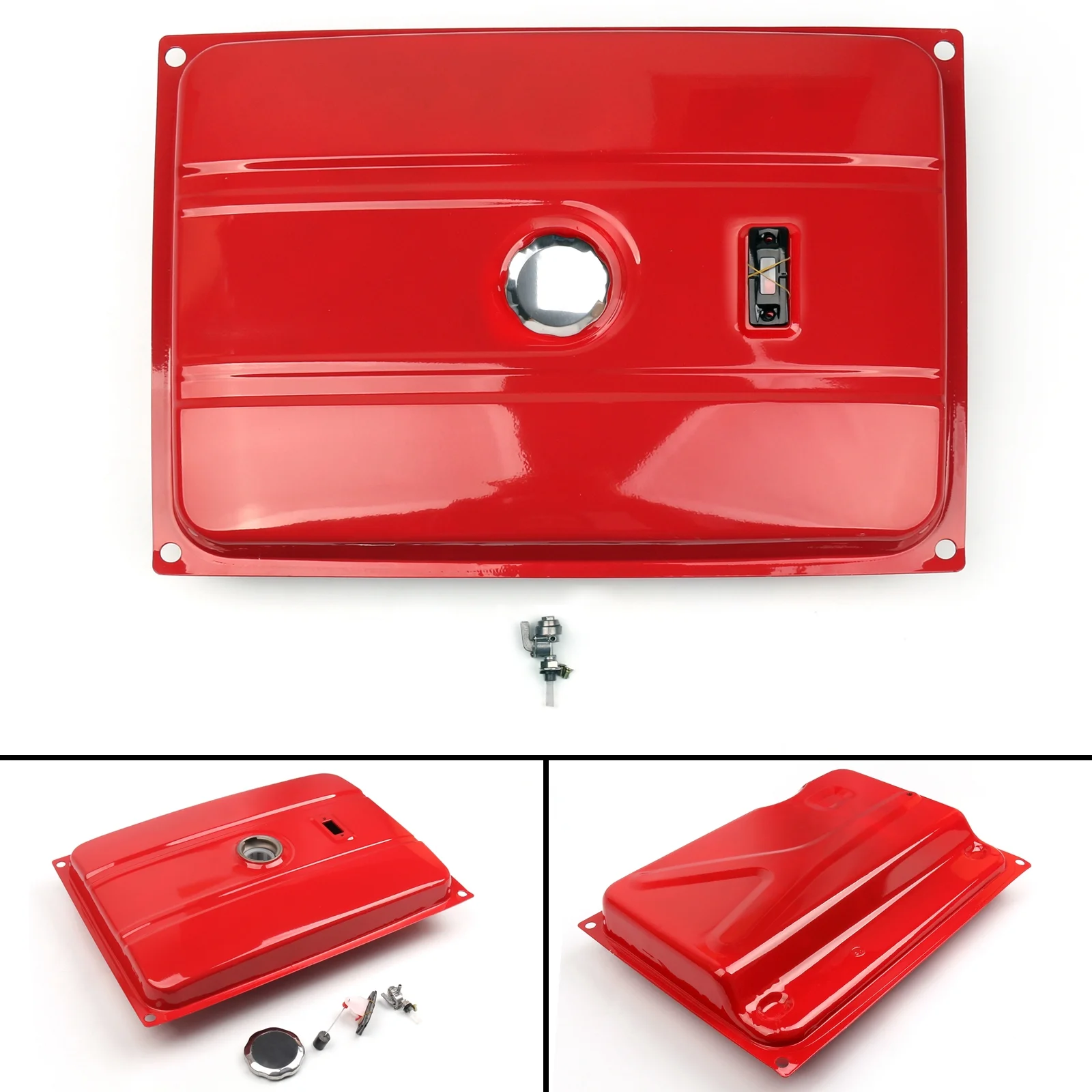 Motor Genic 7 Gallon Universal Secondary Gas Fuel Tank Generator Petcock Filter Gauge Cap