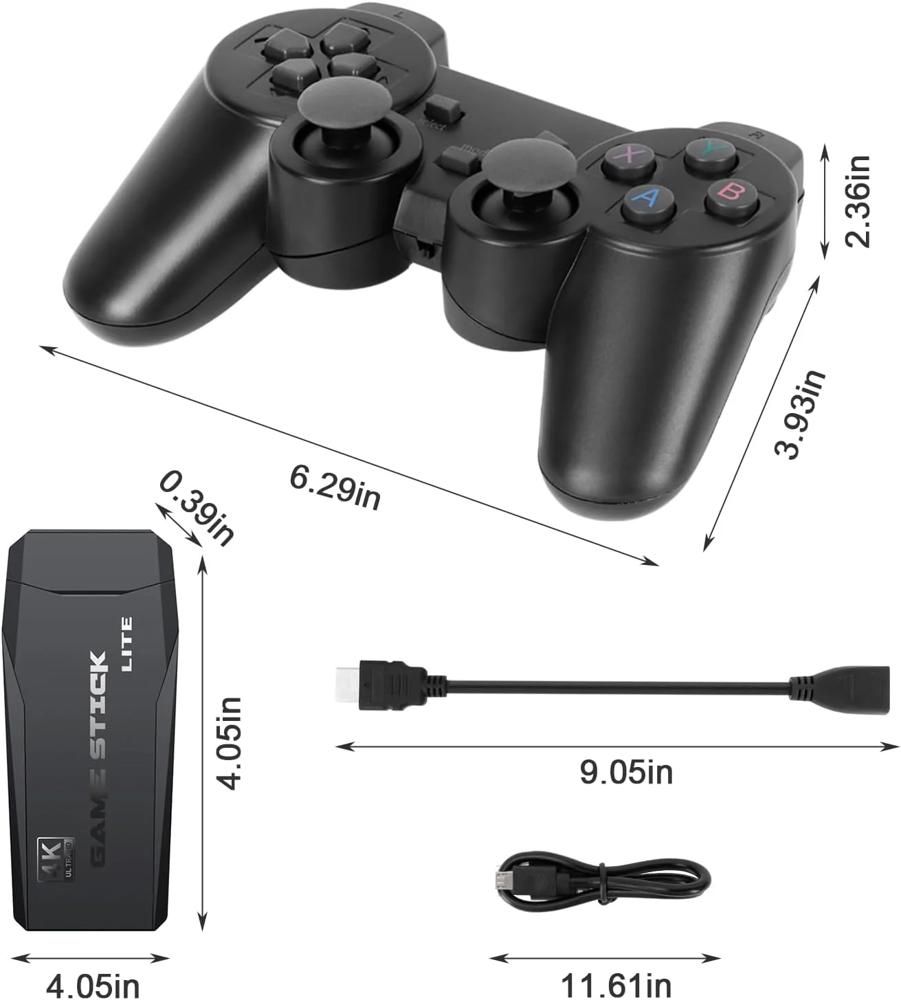 Microea Wireless Retro Game Console,Retro Gaming Console,Retro Game Stick,Retro Video Game Console Within 20000+ byte arcade Games, 4K HDMI Output, and 2.4GHz Video Game Controller for TV Plug(64G)