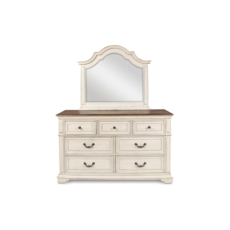 New Classic Anastasia 4-Piece Wood Cal King Bedroom Set with Chest in Ant White