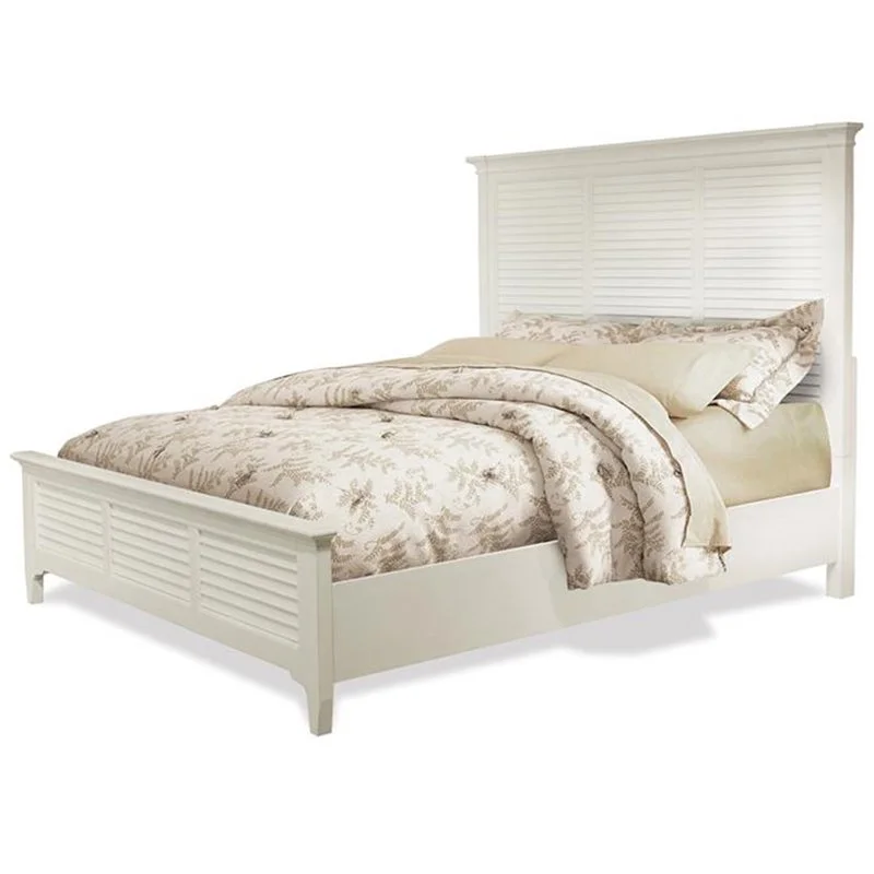 Riverside Furniture Myra King Panel Bed in Paperwhite