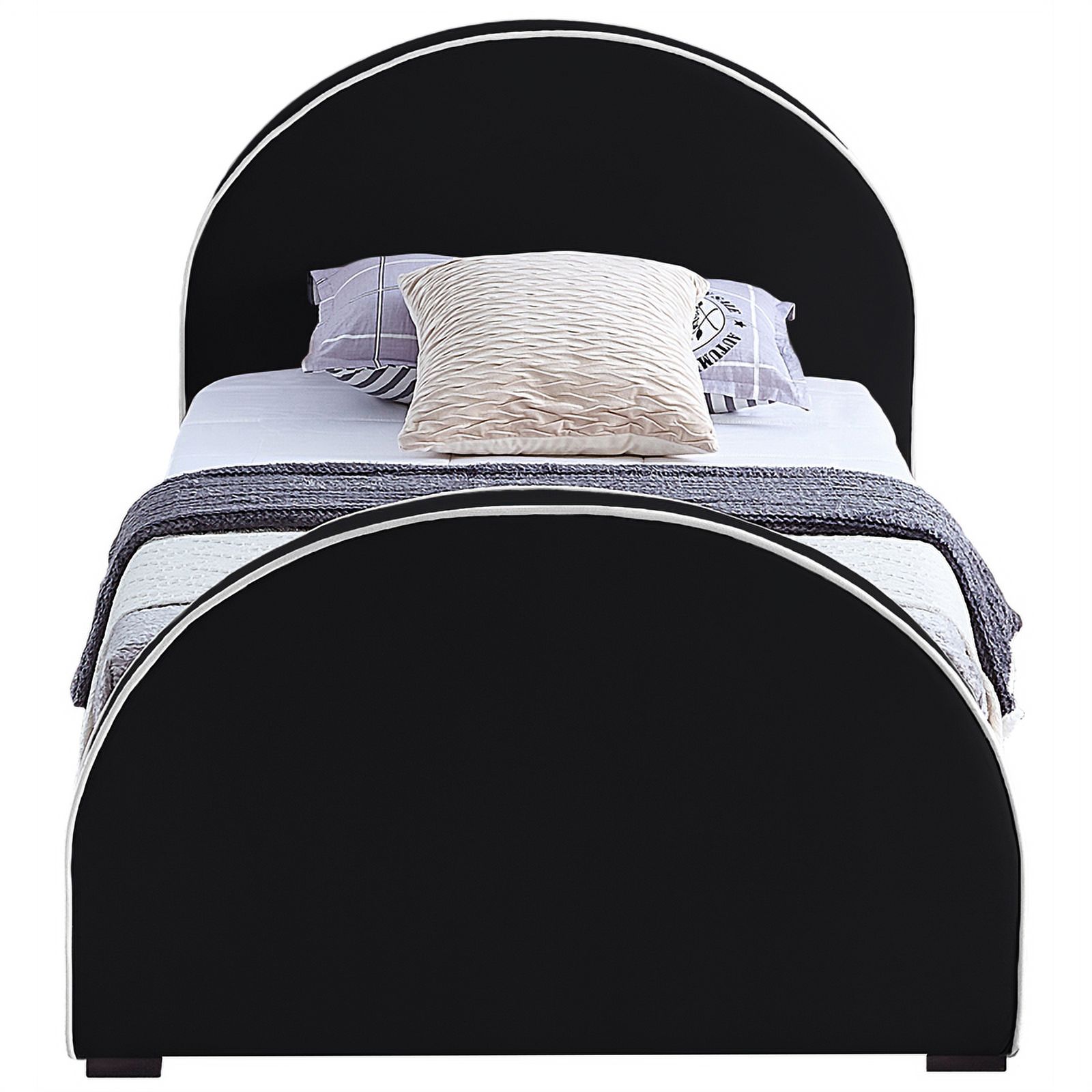 Meridian Furniture Brody Black Velvet Twin Bed