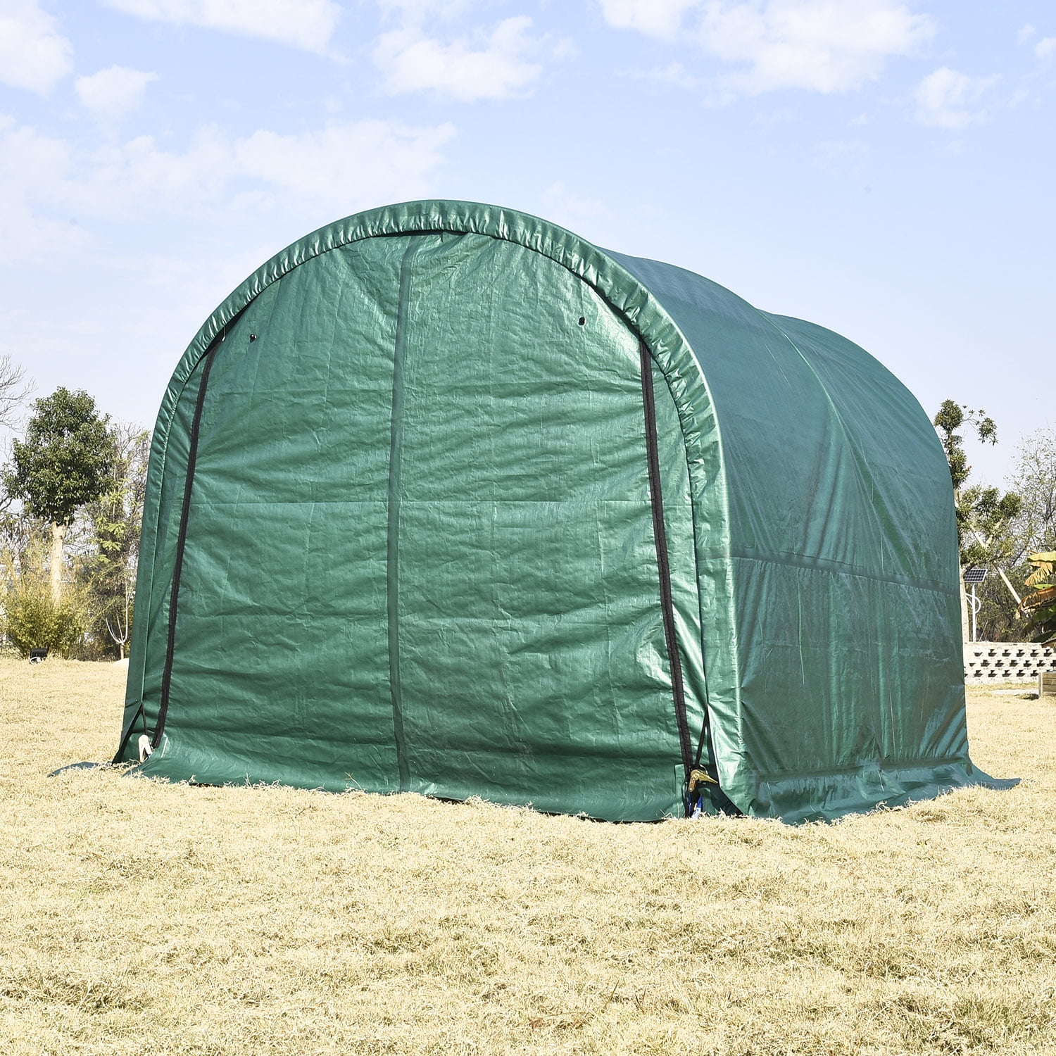 10x10ft Canopy Carport Tent Car Shed Outdoor Storage Cover Heavy Duty SUN Proof Dark Green