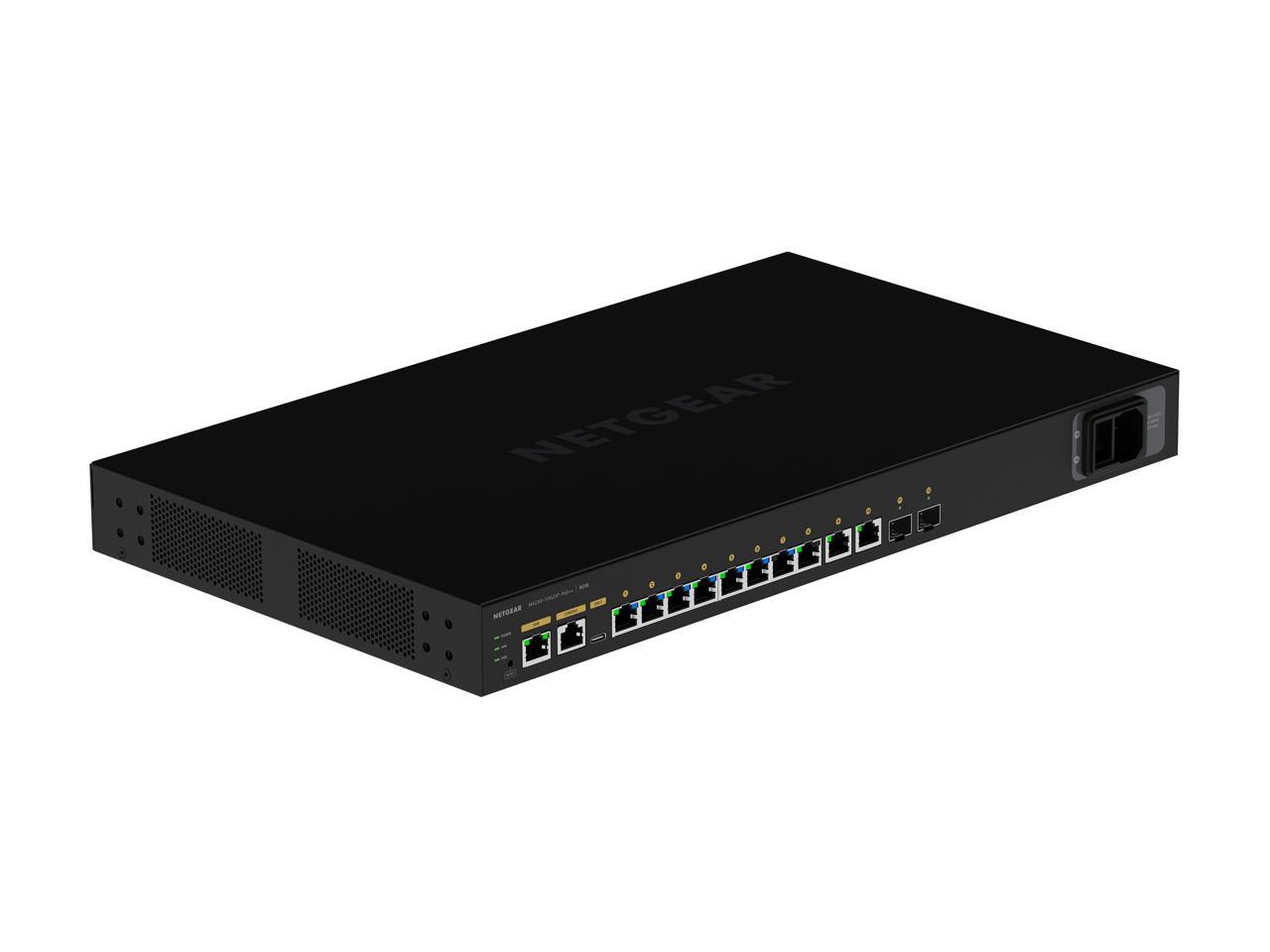 NETGEAR AV Line M4250-10G2XF-PoE++ 8x1G Utra90 PoE++ 802.3bt 720W 2x1G and 2xSFP+ Managed Switch (GSM4212UX)