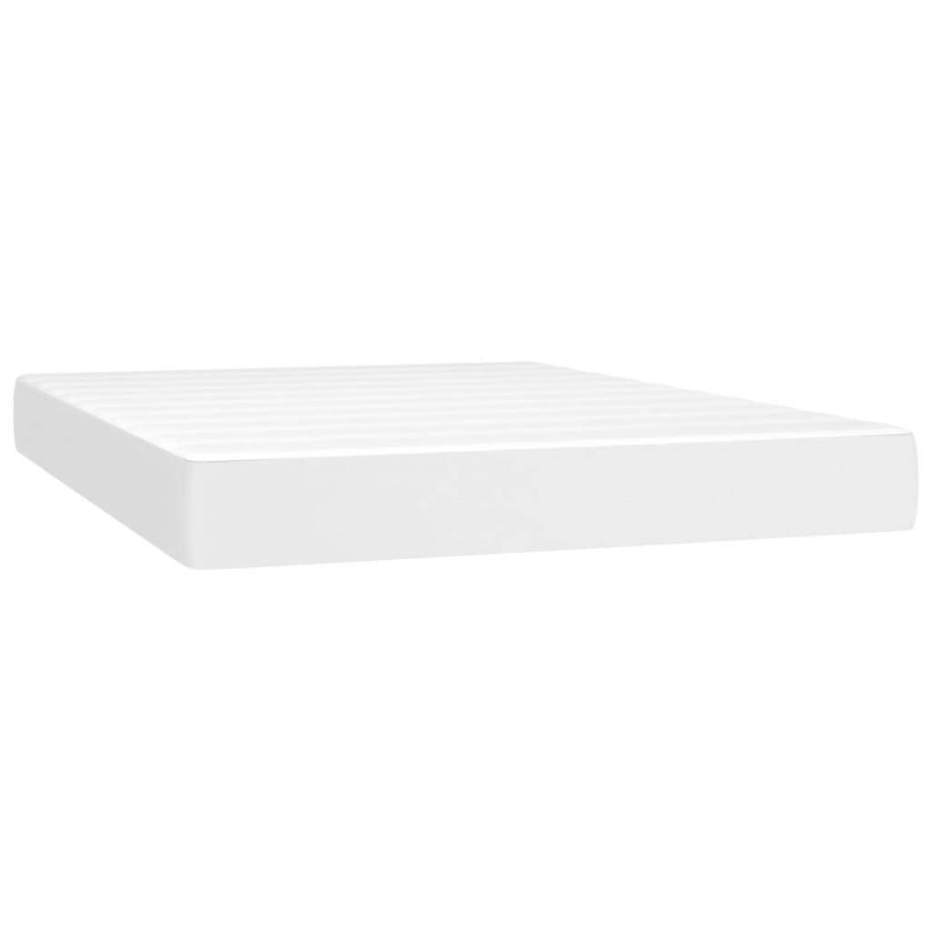 LANTRO JS Box Spring Bed with Mattress White 59.8