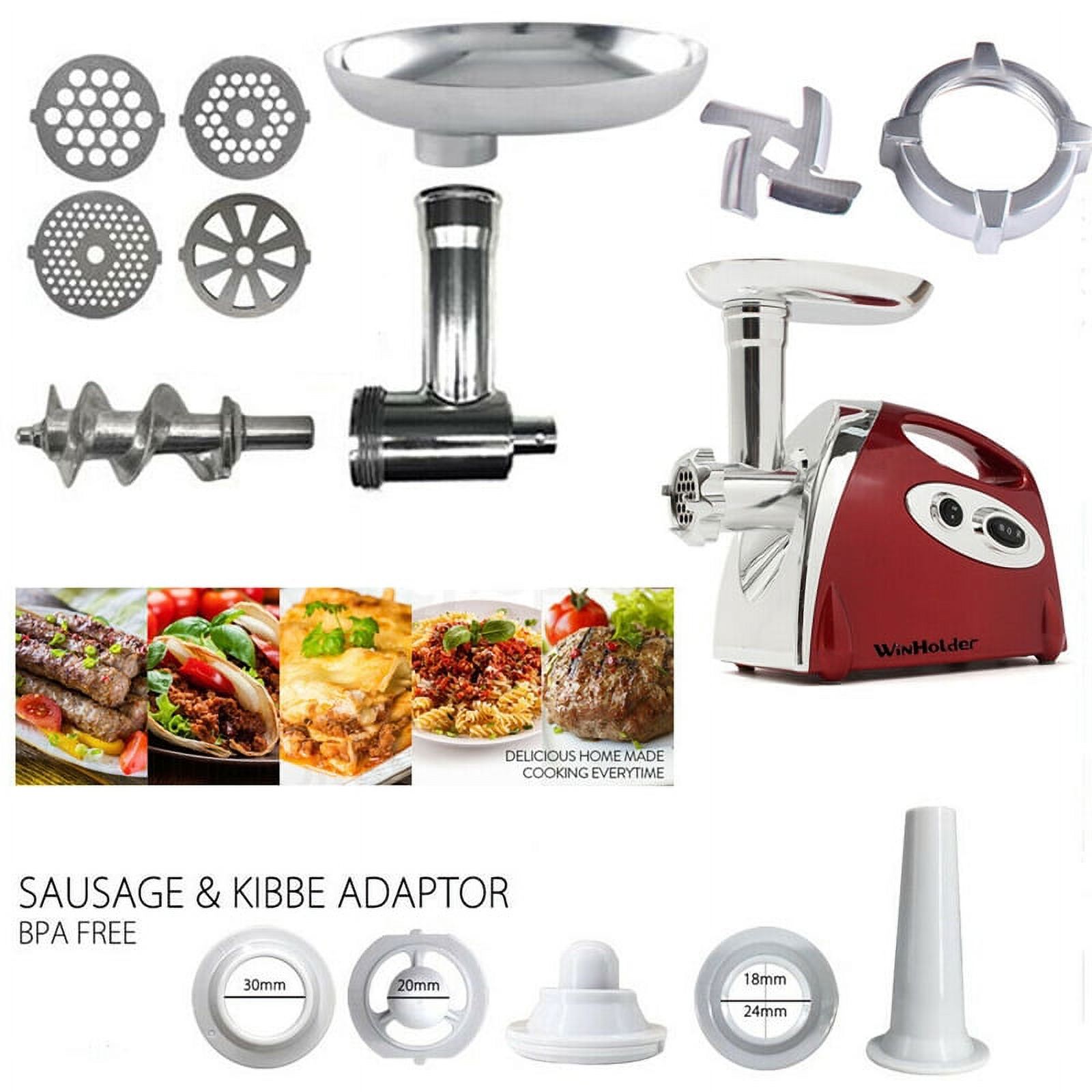 Red Electric Meat Grinder Mincer Sausage Stuffer Stainless Steel 2800W Winholder
