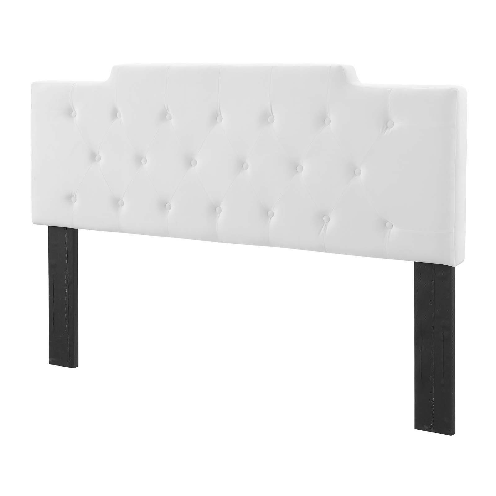 Tufted Headboard, Full Queen Size, Velvet, White, Modern Contemporary Urban Design, Bedroom Master Guest Suite