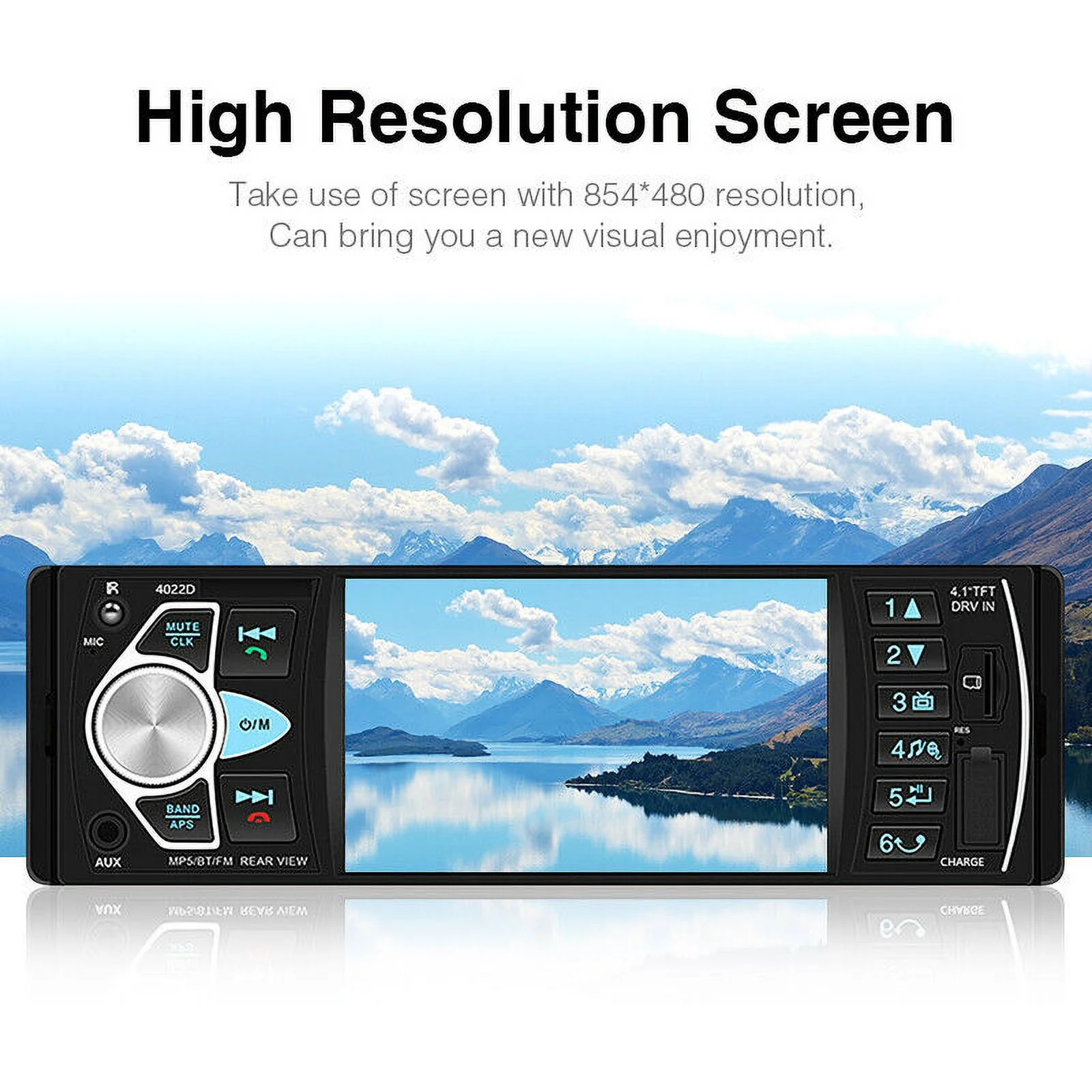 4.1 inch Car Radio Player FM Radio Music Display 1080P High Definition Display USB MP5 Player with Remote Control