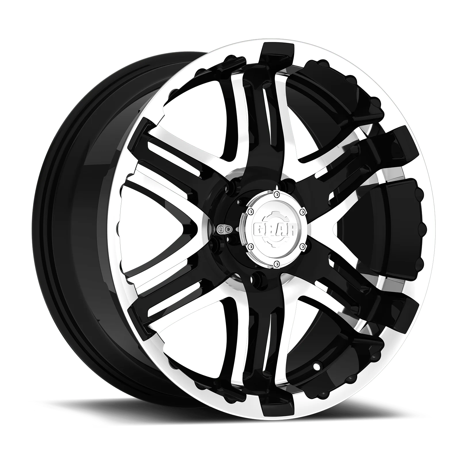 Gear Off Road 713MB DOUBLE PUMP 713MB-2098430 20X9 6X5.50 (+30) G/A 713MB Double Pump (HB 107.95) Mirror Machined Face with Gloss Black Accents A118531