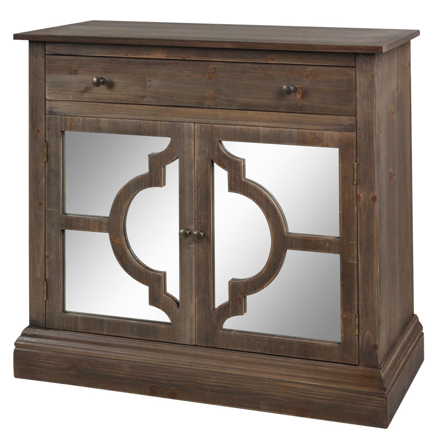 Stylecraft Home Collection - Milton - 2 Drawer 2 Mirrored Door Wood Chest In