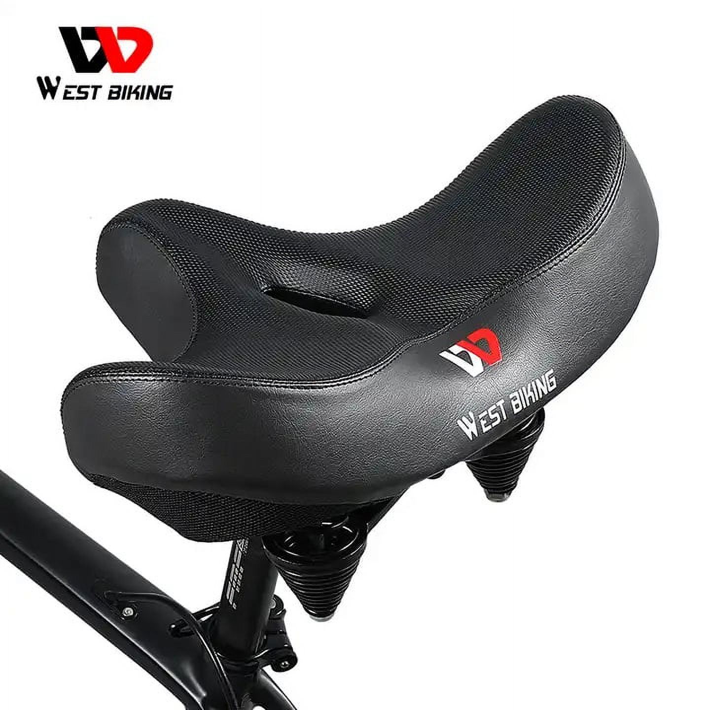eStar Rides Cycling Seat Cushion Comfortable Bike Seat For Men And Women Breathable Imitation Leather Washable Stationary Bike Seat Cover 325 * 260mm Bicycle Seat | Black