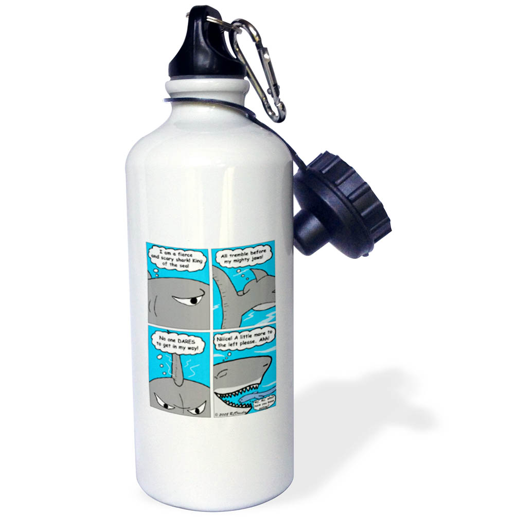 The Mighty Shark and the Meek Remora 21 oz Sports Water Bottle wb-3525-1
