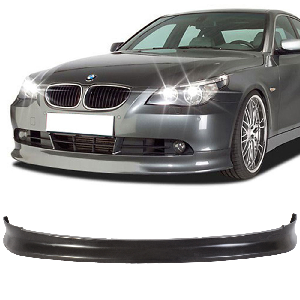 Ikon Motorsports Compatible with 04-10 BMW E60 E61 5 Series Ikon Style Front Bumper Lip Spoiler - Urethane