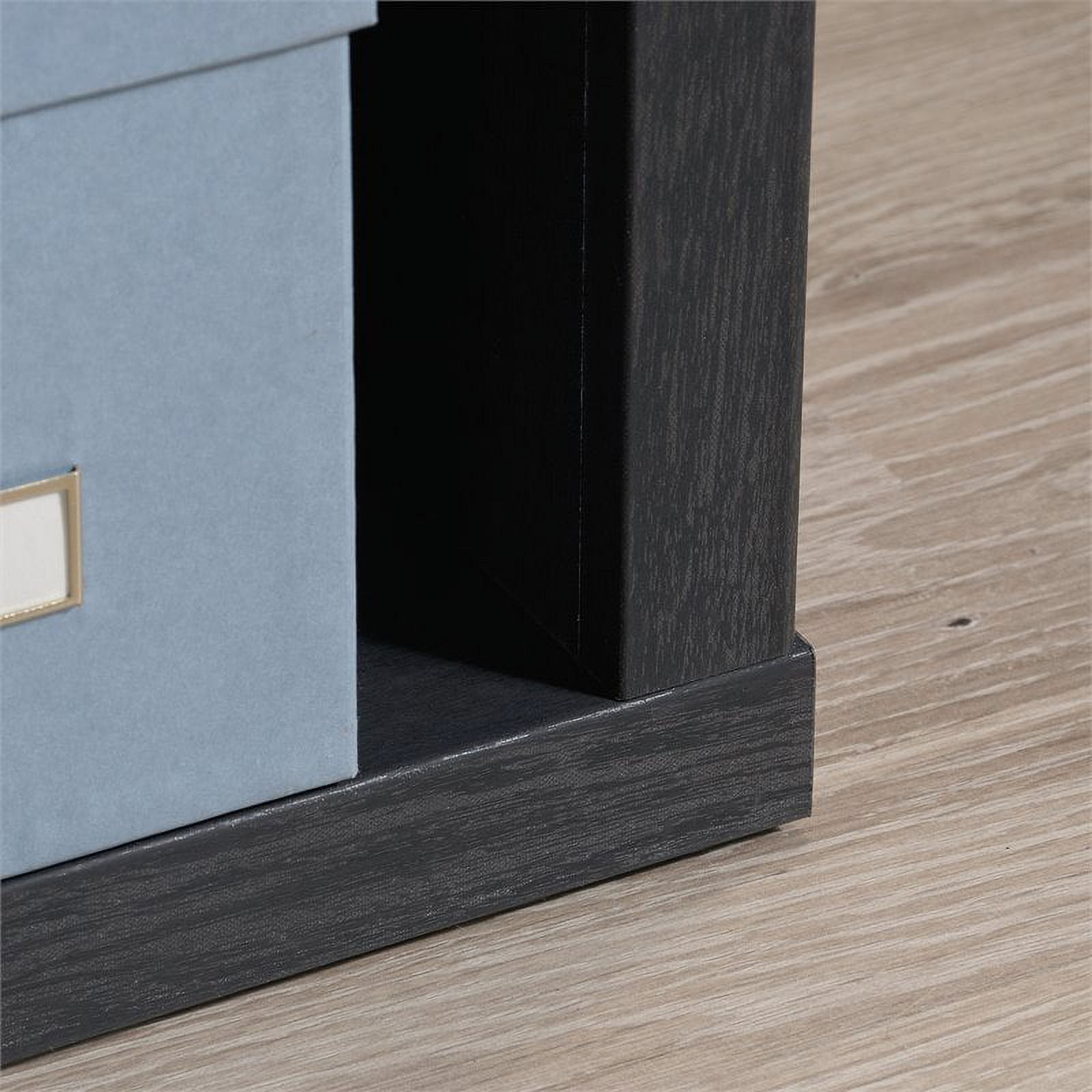 Pemberly Row Engineered Wood 3-Shelf Bookcase in Raven Oak