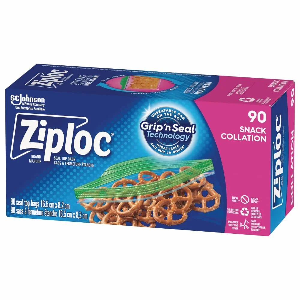 Ziploc Snack Bags, 90 Ct