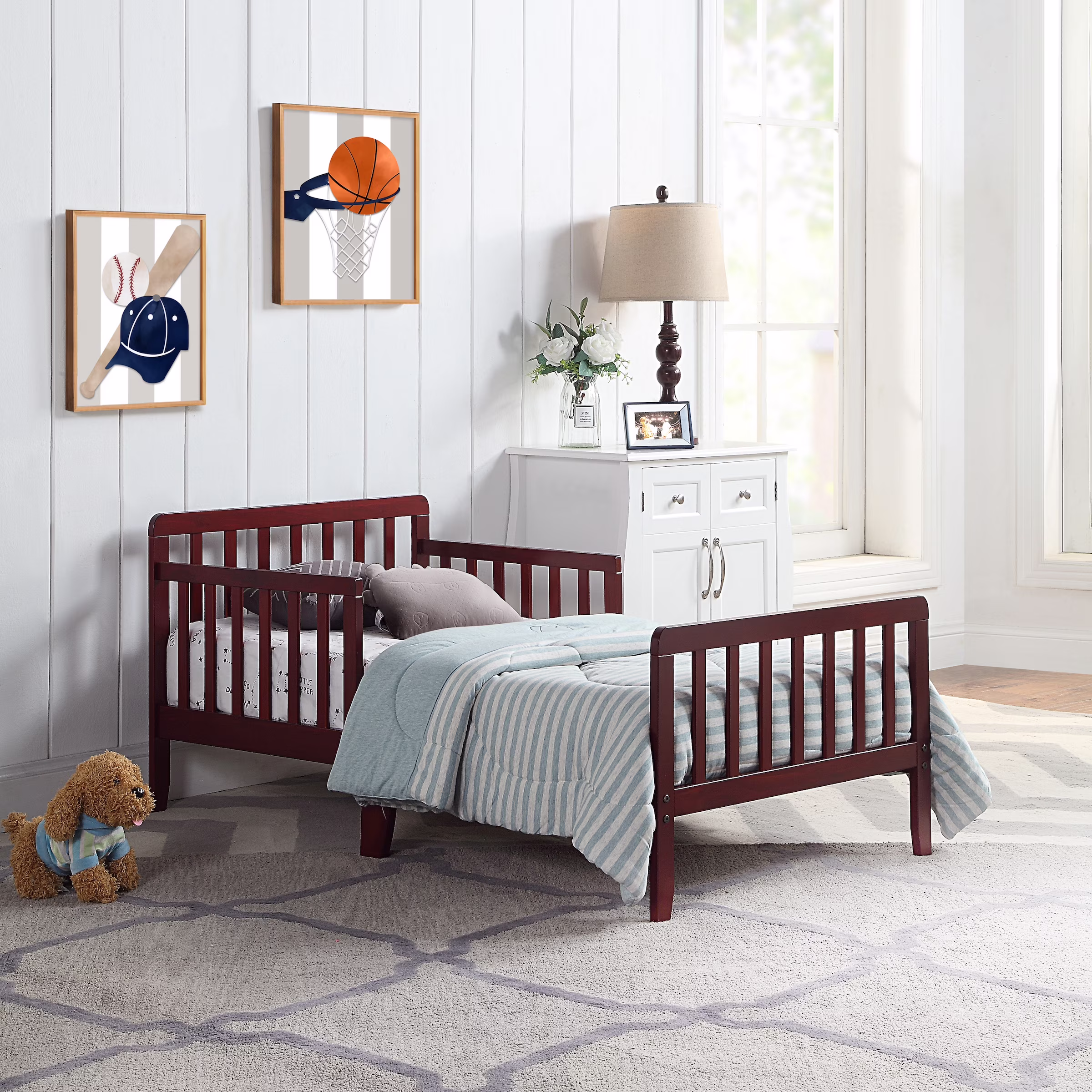 Olive & Opie Jax Toddler Bed, Cherry Finish