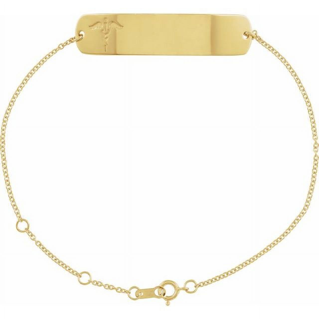 18K Yellow Gold-Plated Sterling Silver Engravable Medical Identification 6 1/2-7 1/2