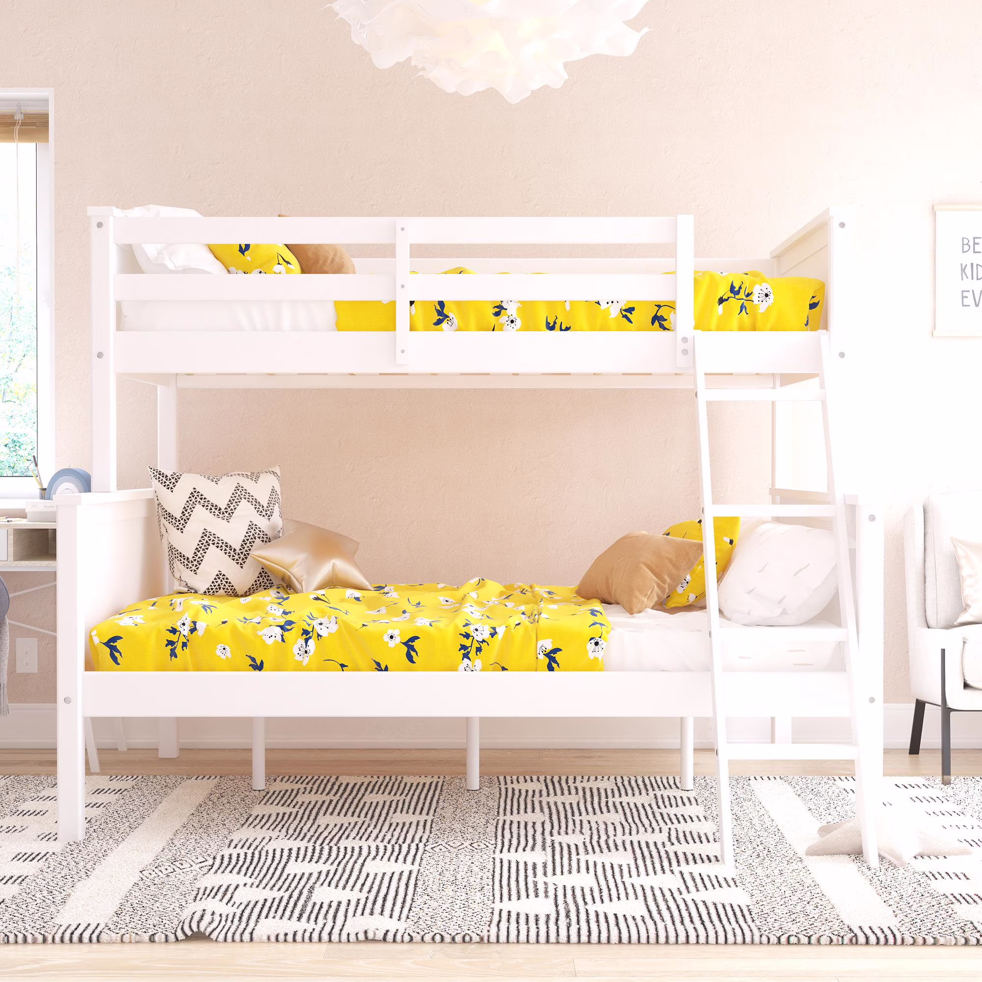 Better Homes & Gardens Ashcreek Twin-over-Full Bunk Bed, White