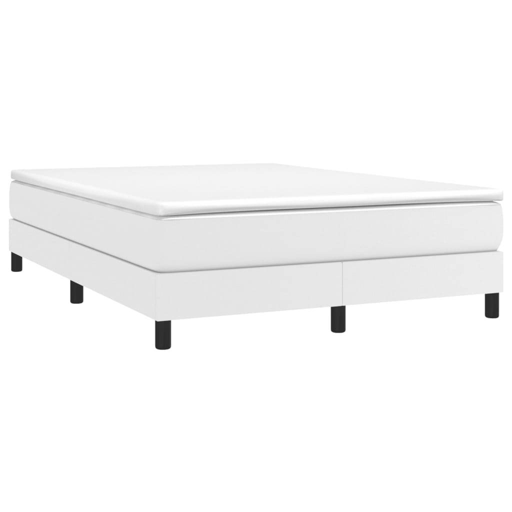 LANTRO JS Box Spring Bed with Mattress White 59.8