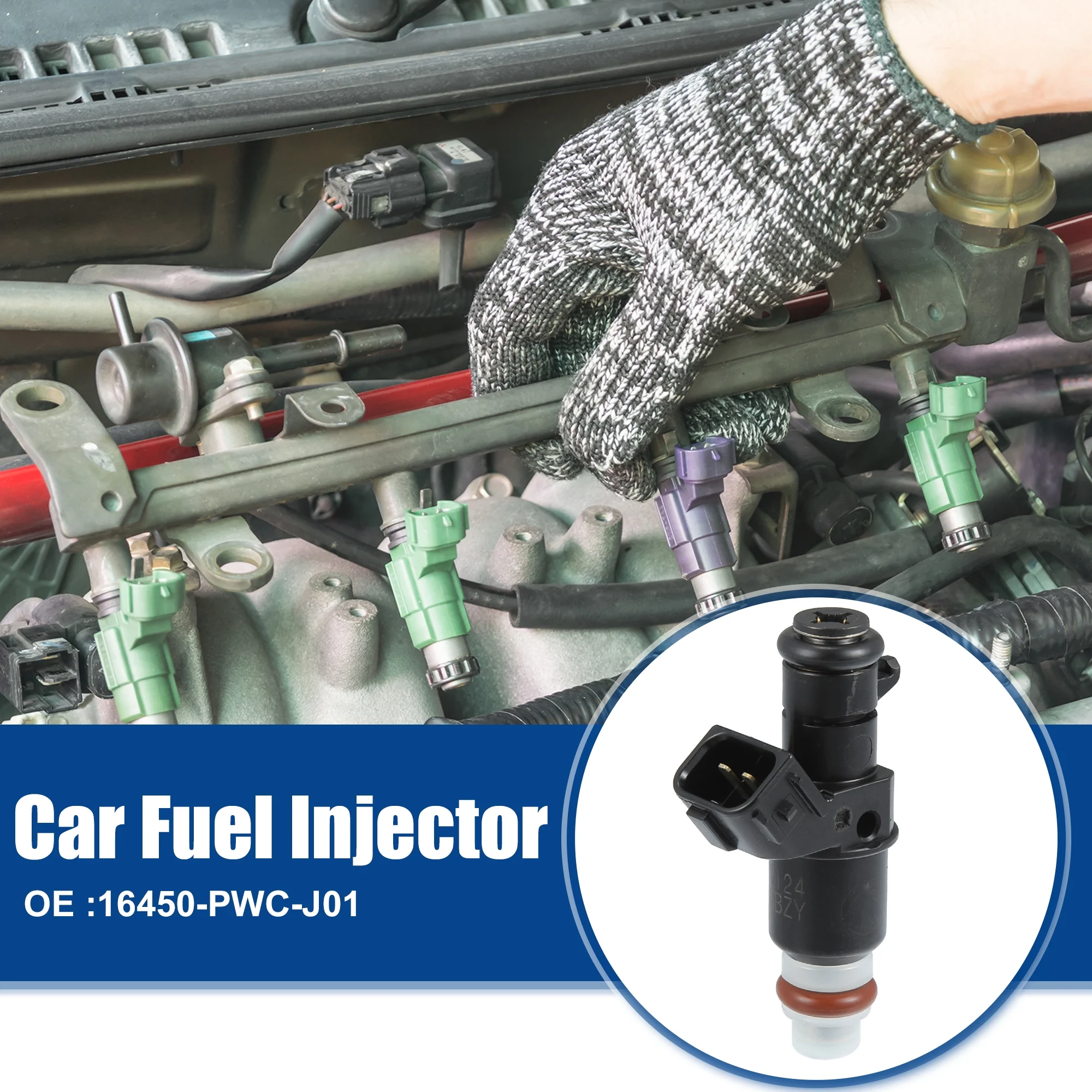 4 Pcs Car Fuel Injector Nozzle Replacement Fit for Honda CIVIC 1.8L L4 2006-2014 Black