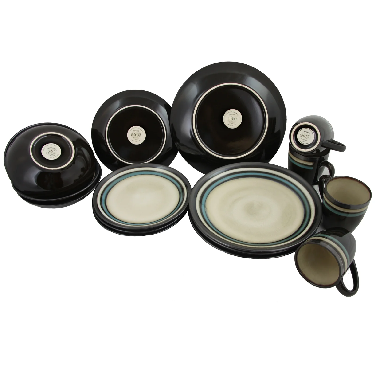 GB Elite Lewisville 16 Piece Dinnerware Set, Teal