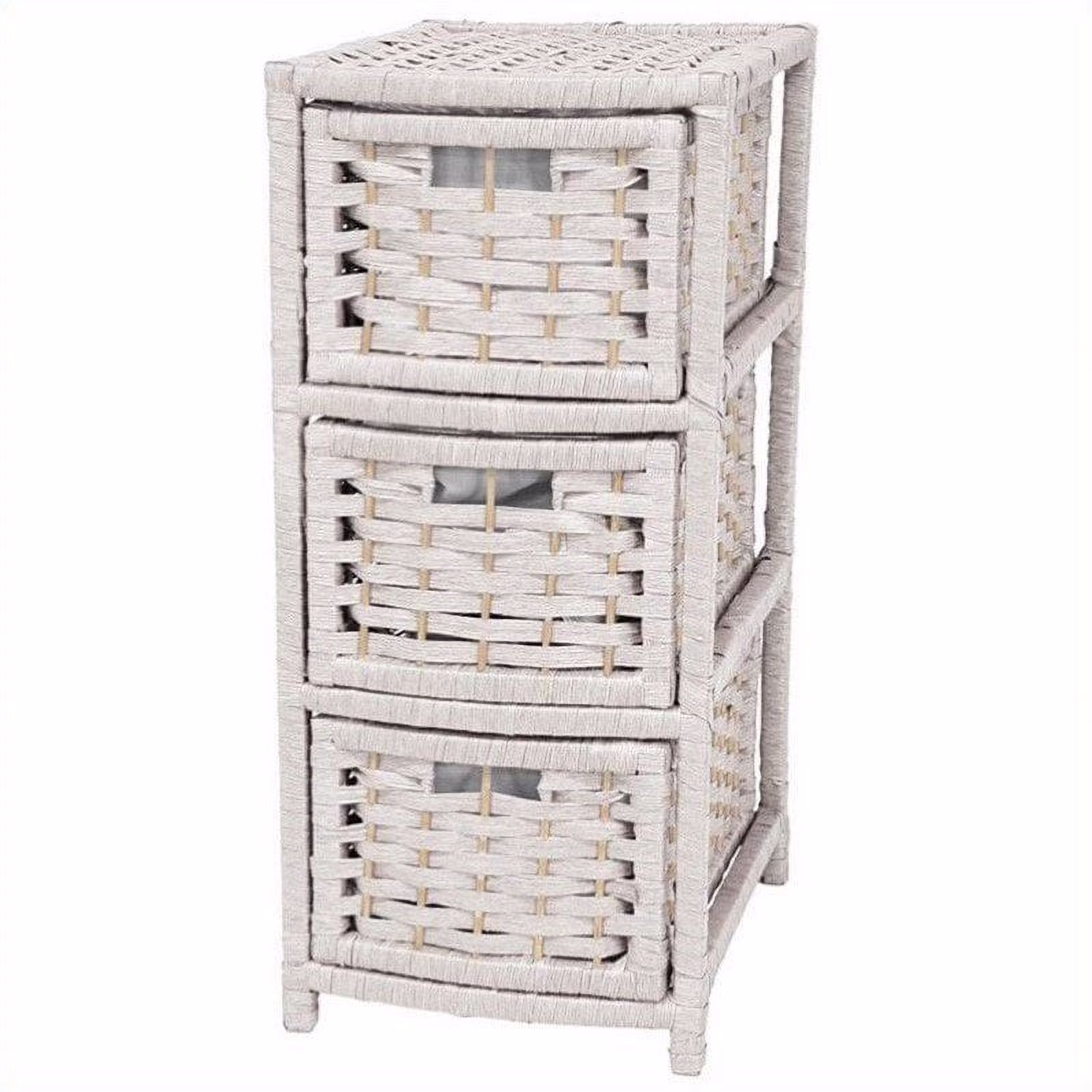 Oriental Furniture Natural Fiber Occasional Chest, 3 Drawer