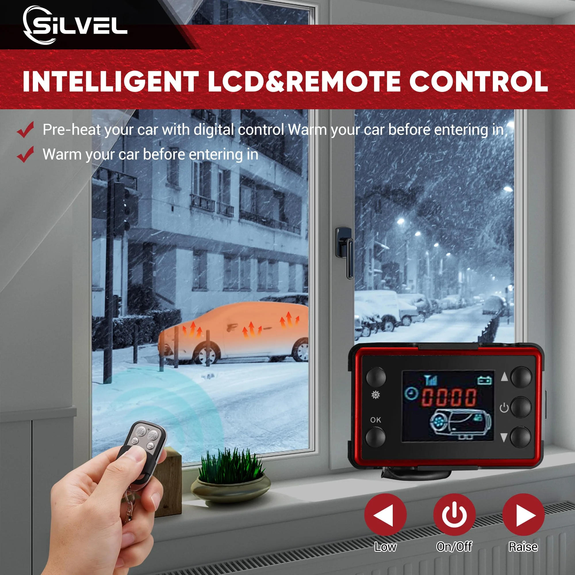 5KW-8KW Diesel Air Heater All in One 12V Parking Heating with Silencer LCD Display Remote Control,Fast Heating, for RV Truck, Boat, Bus, Car Trailer, Motorhomes, Caravans