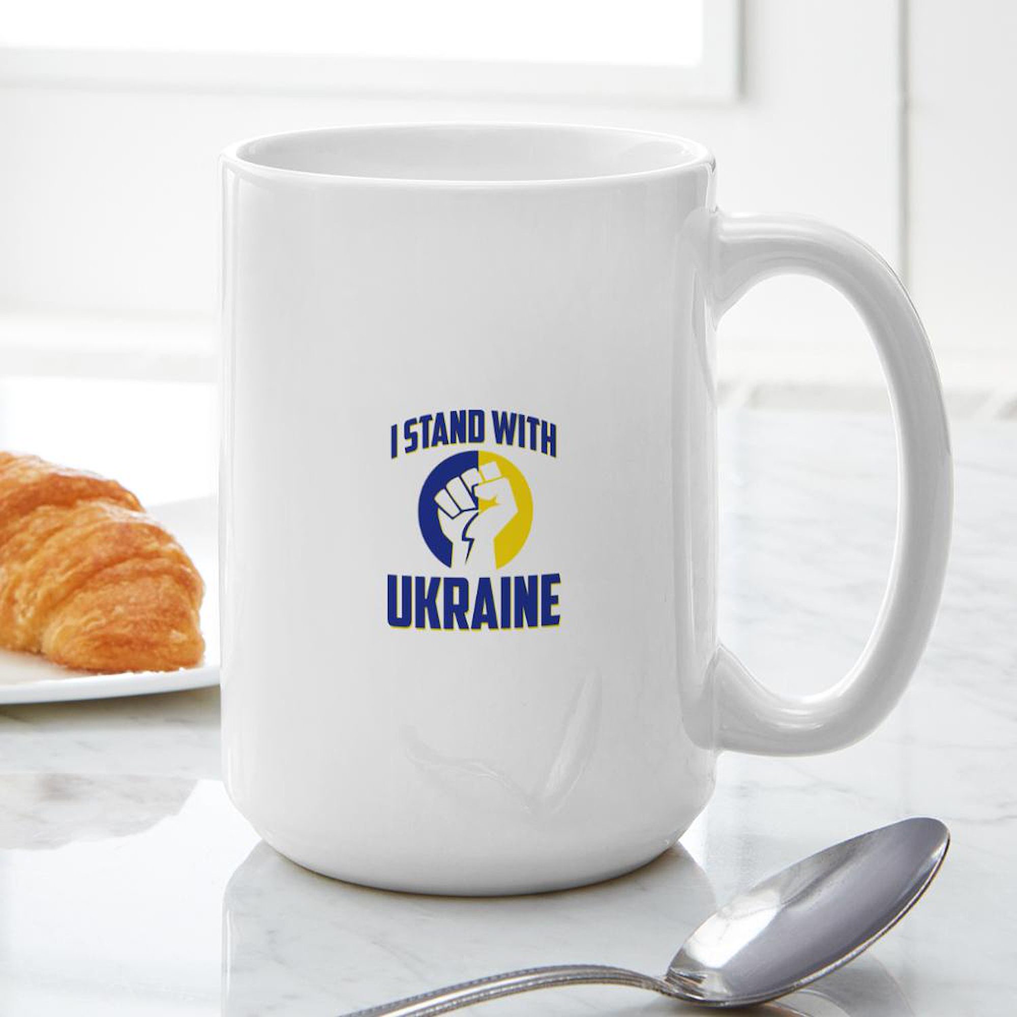 CafePress - I Stand With Ukraine 2022 Mugs - 15 oz Ceramic Large Mug