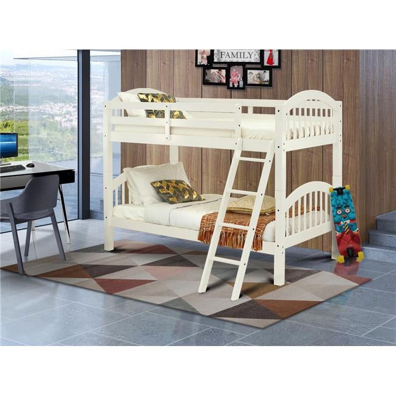 East West Furniture  Verona Twin Size Bunk Bed - White