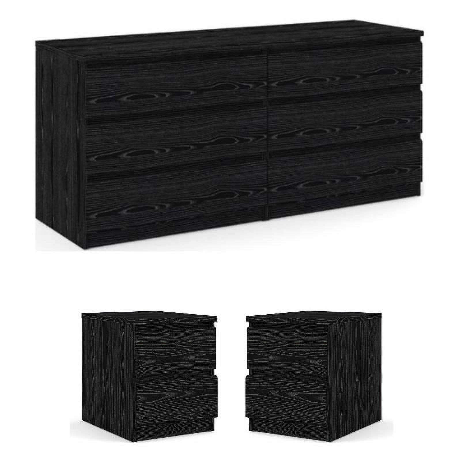 Pemberly Row 3-Piece Set with 6 Drawer Dresser and 2 Nightstands