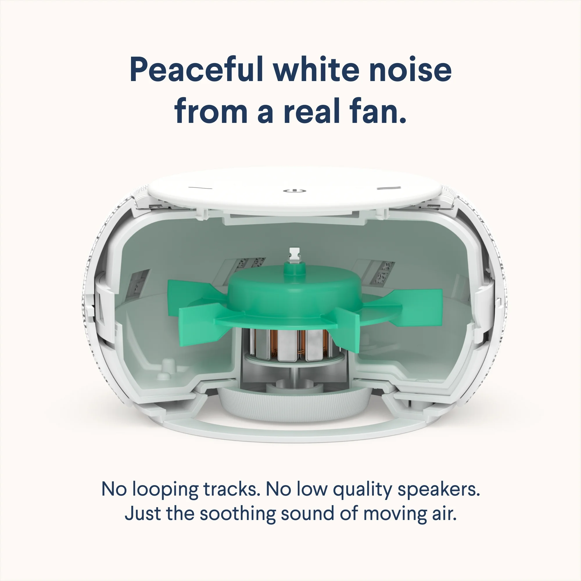 SNOOZ Pro - Smart White Noise Machine – Real Fan Inside, Non-Looping White Noise, Adjustable Tone & Volume – App-Based Remote Control, Sleep Timer, and Night Light - Cotton