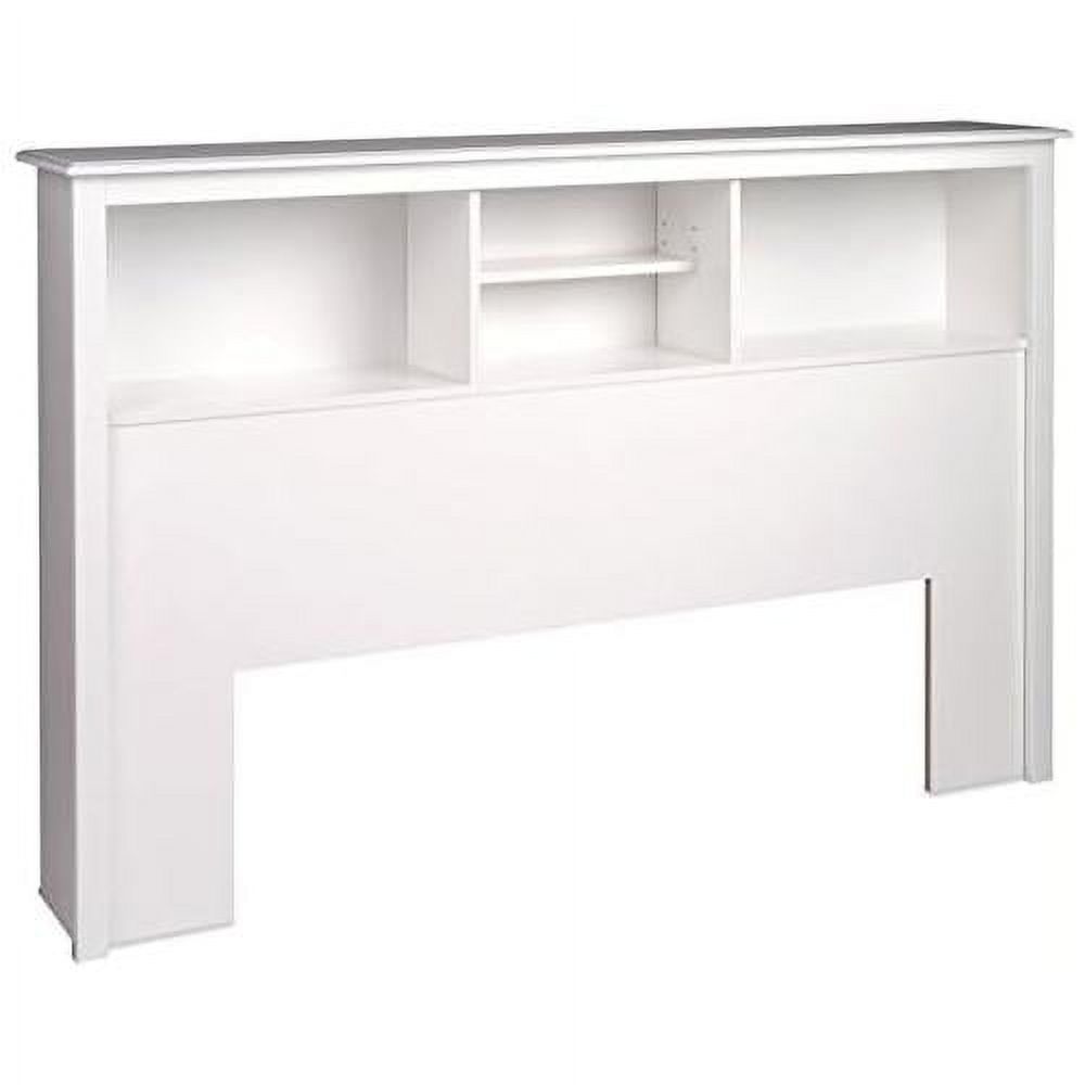 Modern Wood Full Queen Bookcase Headboard In White