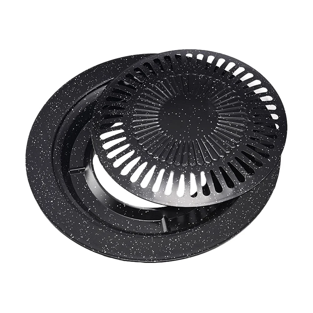 Round Frying Pan Home Roaster Trays Creative Double Tired Enamel Bakewares