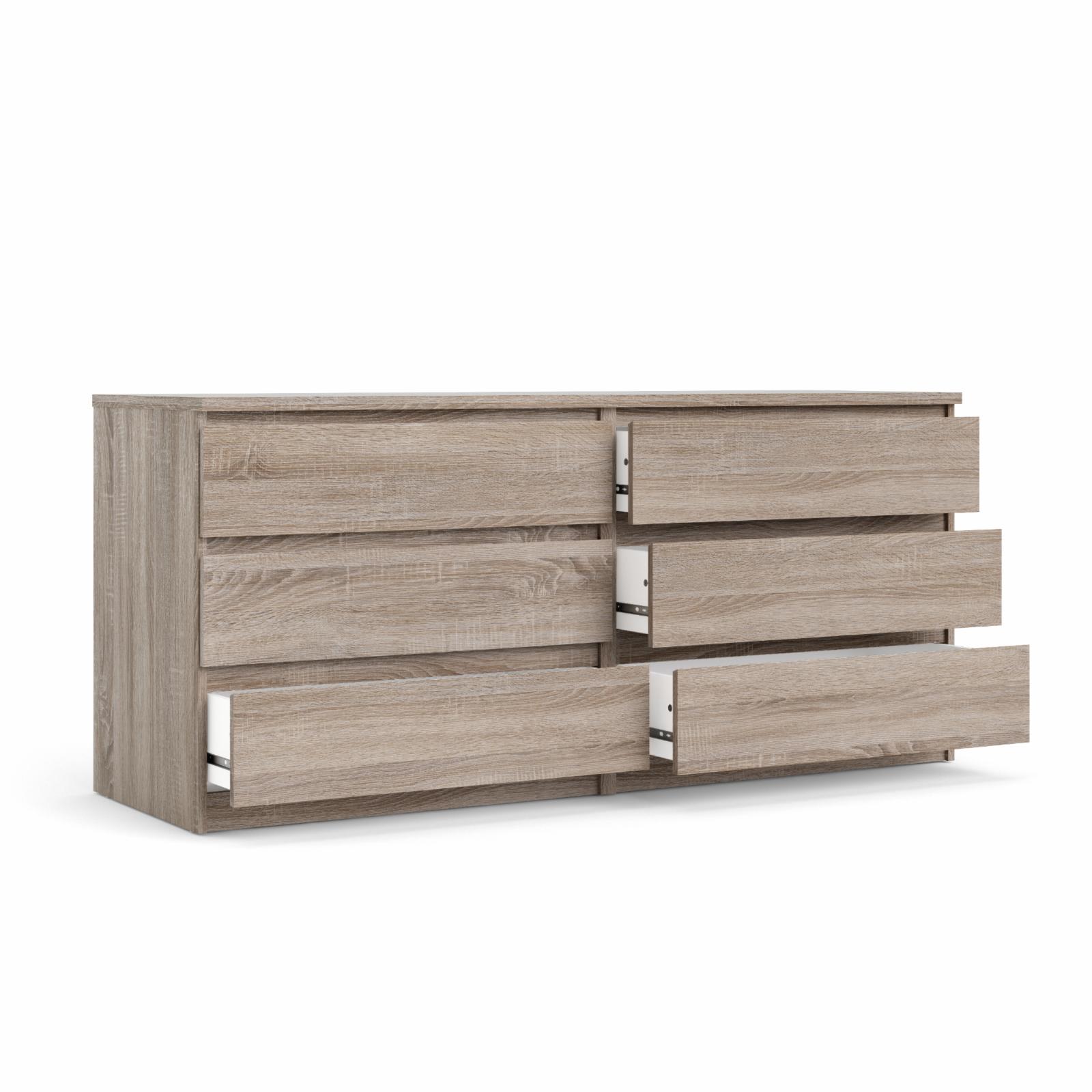 Tvilum Scottsdale Engineered Wood 6 Drawer Double Dresser in White High Gloss