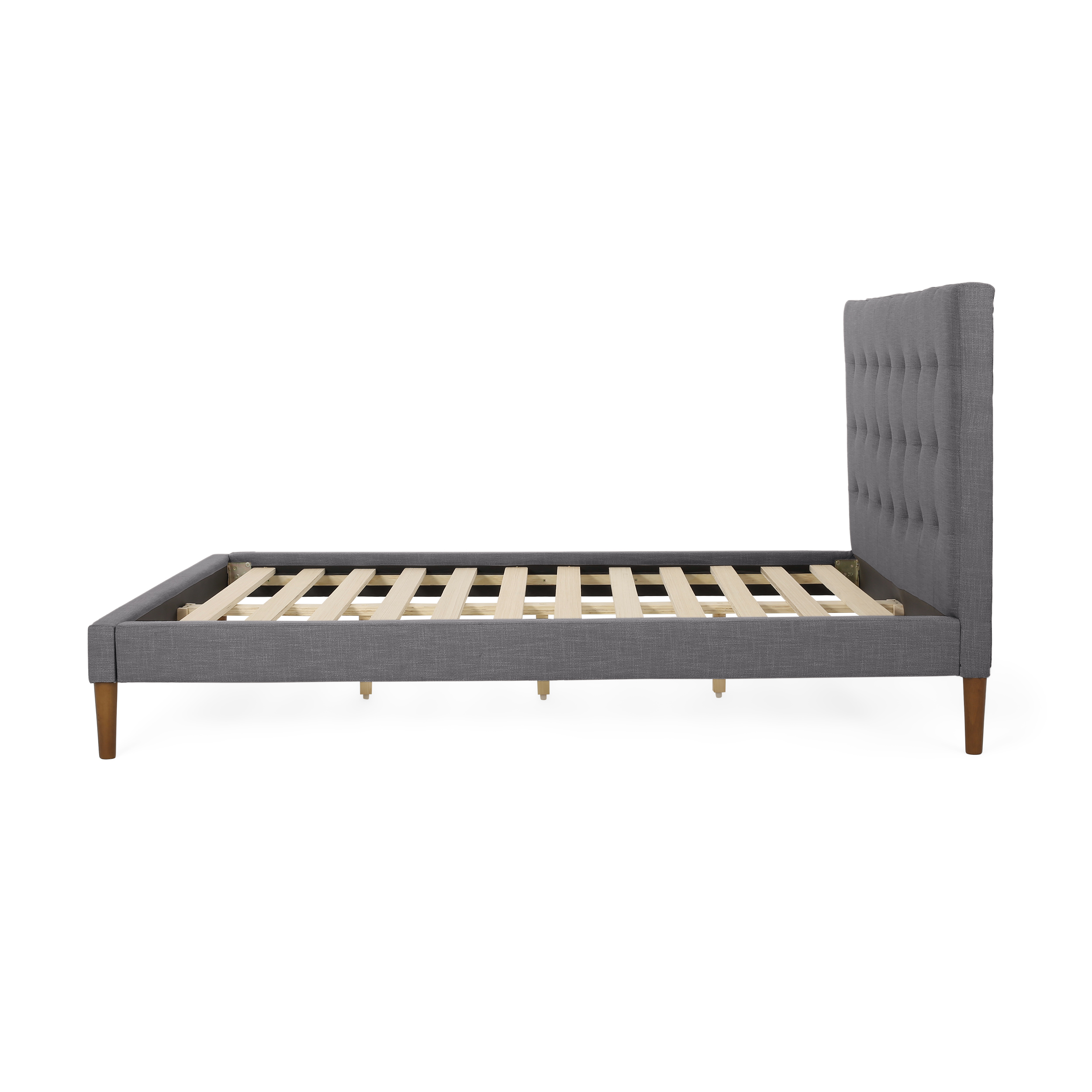 GDF Studio OkiOki Upholstered Bed, Queen Charcoal