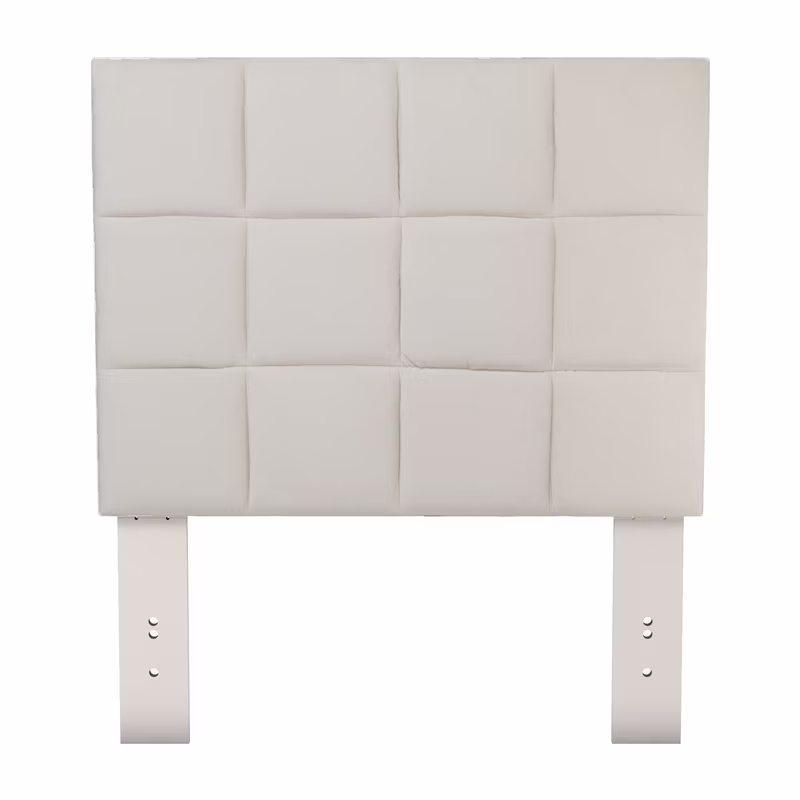 Bowery Hill Transitional Fabric Upholstered Twin Headboard in Ivory
