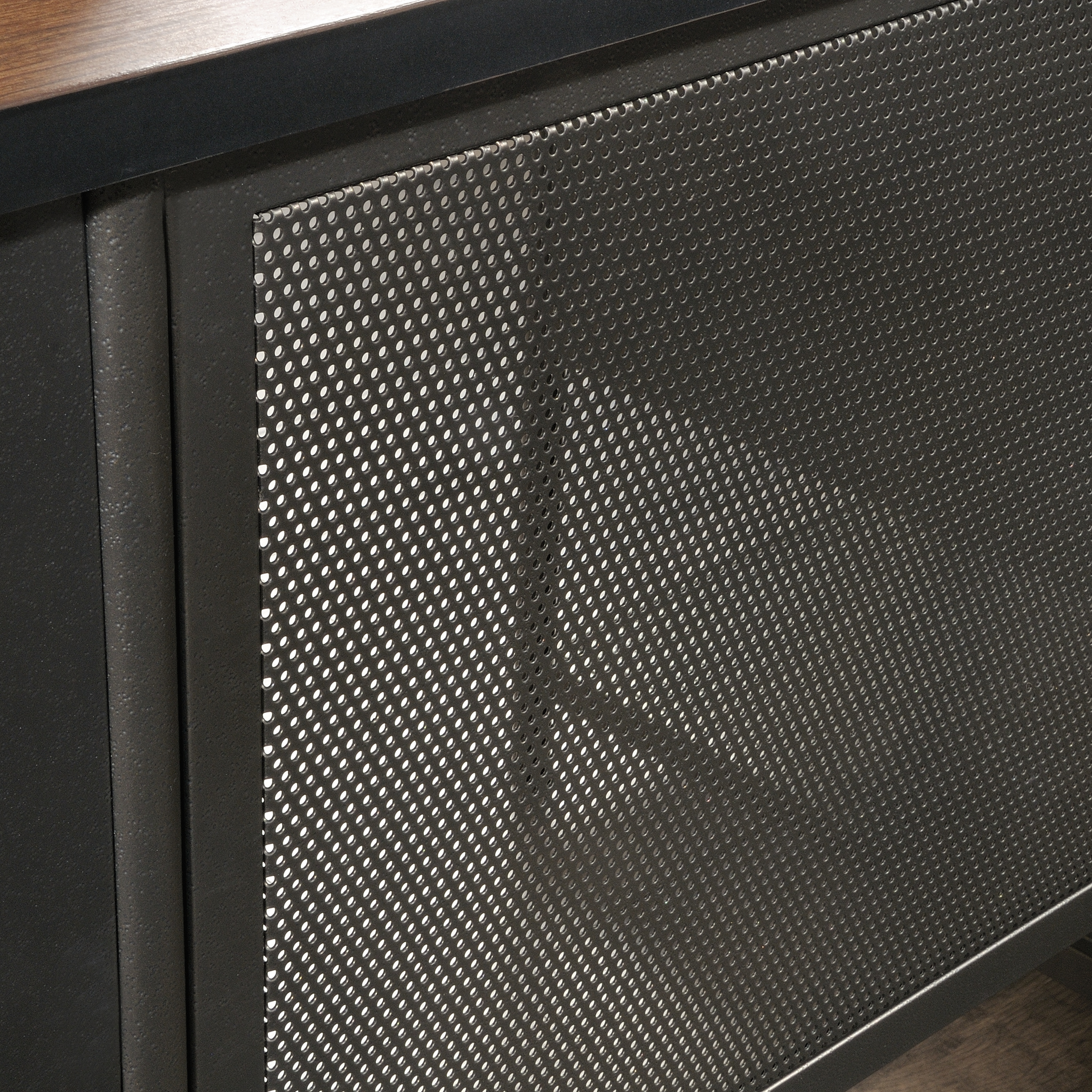 Sauder Boulevard Cafe Industrial Executive Desk, Black Finish