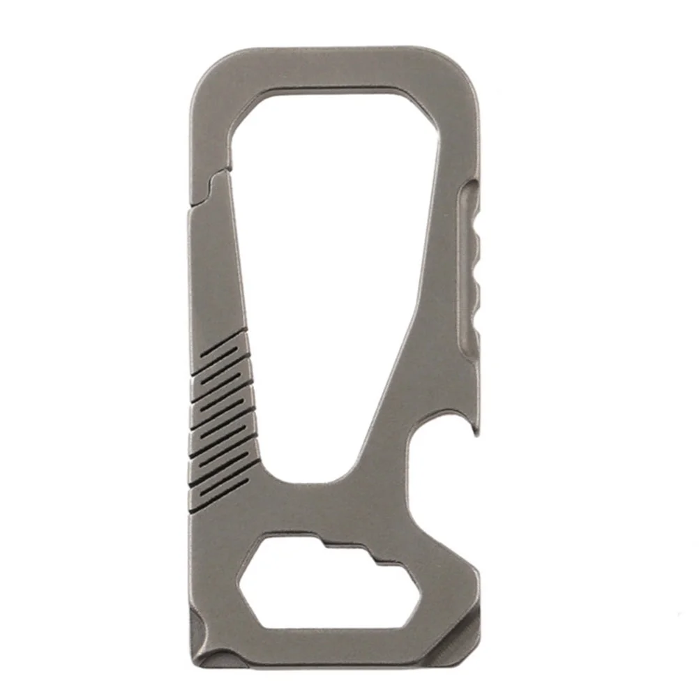NUOLUX Portable Outdoor Buckle Bottle Opening Buckle Titanium Alloy Carabiner (Grey)