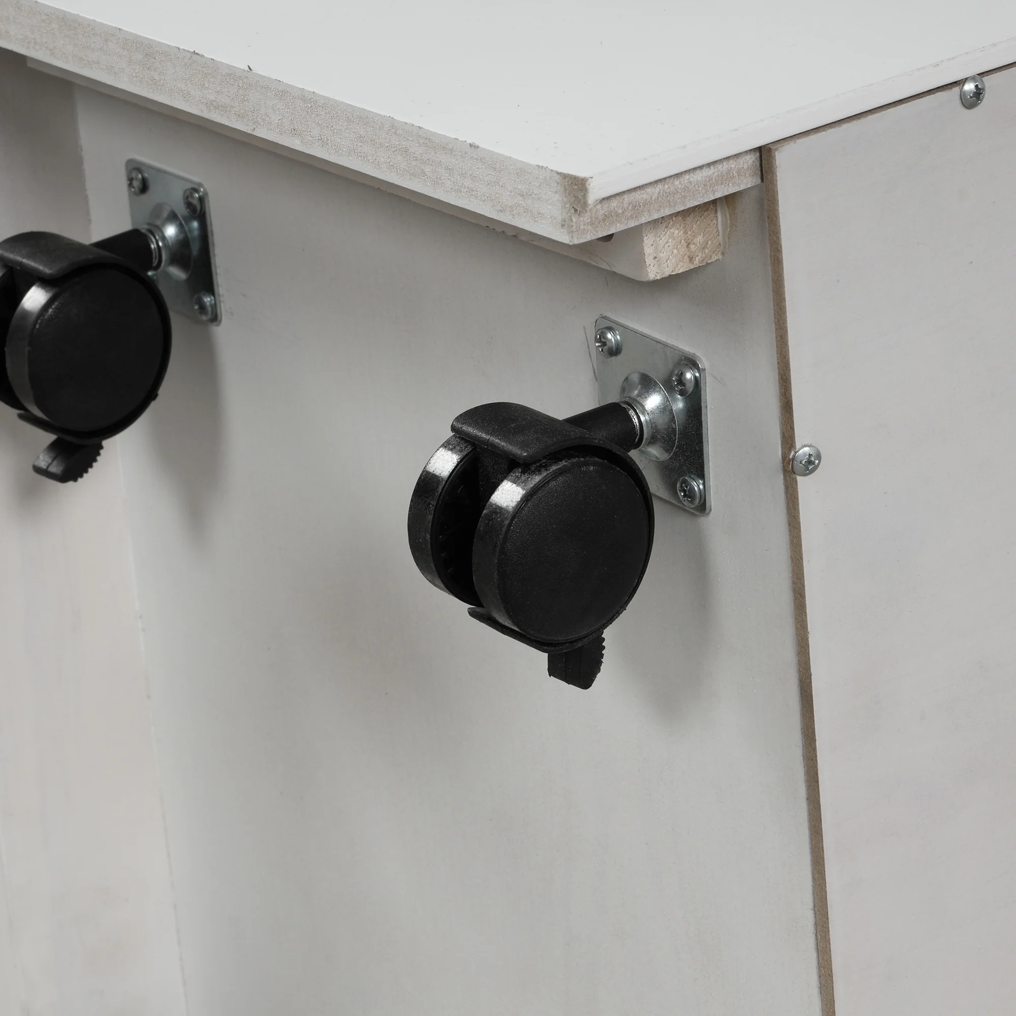 Dcenta Twin over Full Loft Bed with Cabinet, White(Expected Arrival Time:4.5)