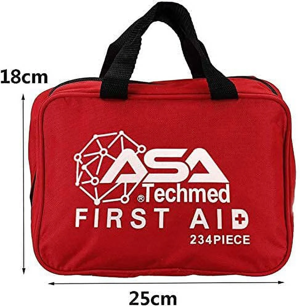 ASA Techmed 234 Piece First Aid Kit: Compact, Lightweight for Emergencies at Home, Outdoors, Car, Camping, Workplace, Hiking & Survival