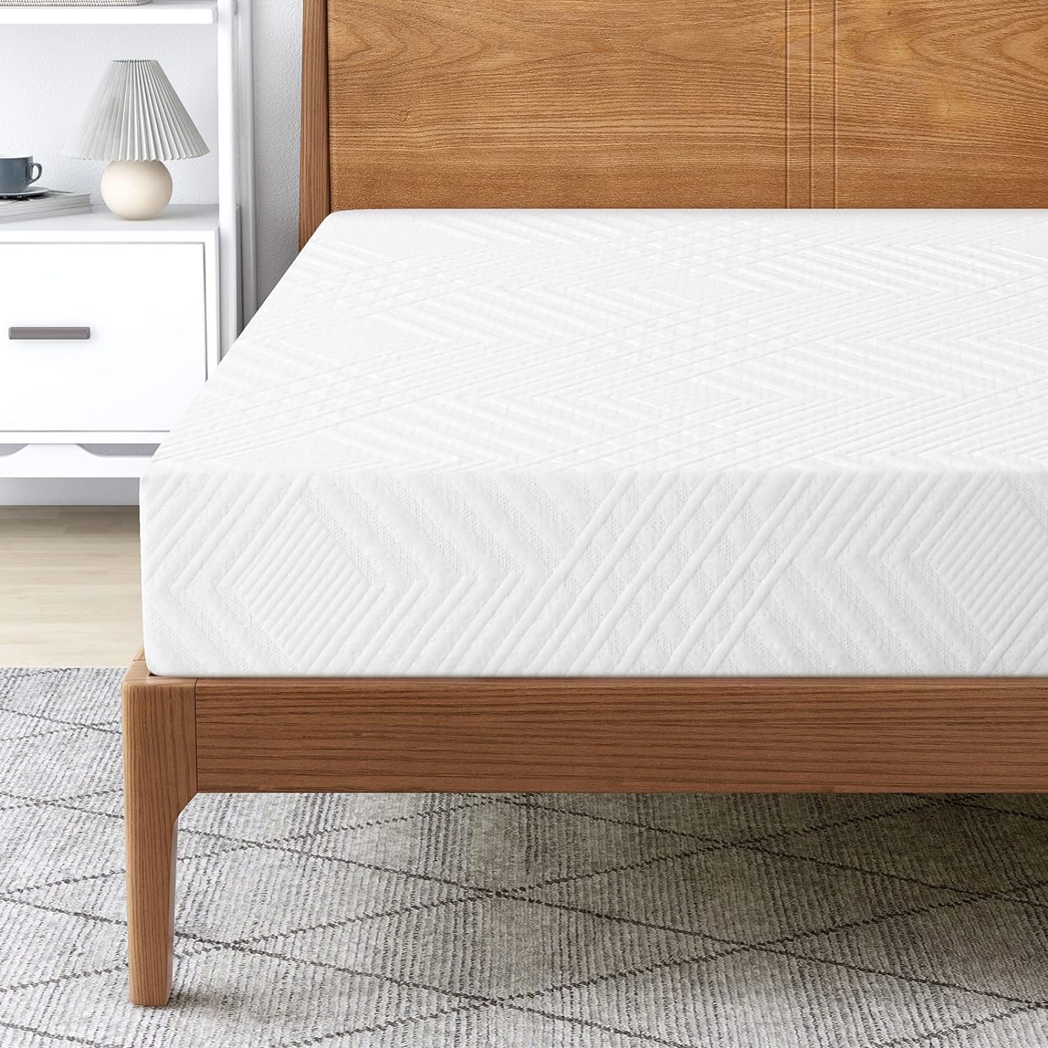 8 Inch Queen Mattress In A Box, Gel Memory Foam Mattresses Made In For Queen Bed, Medium Firm, White