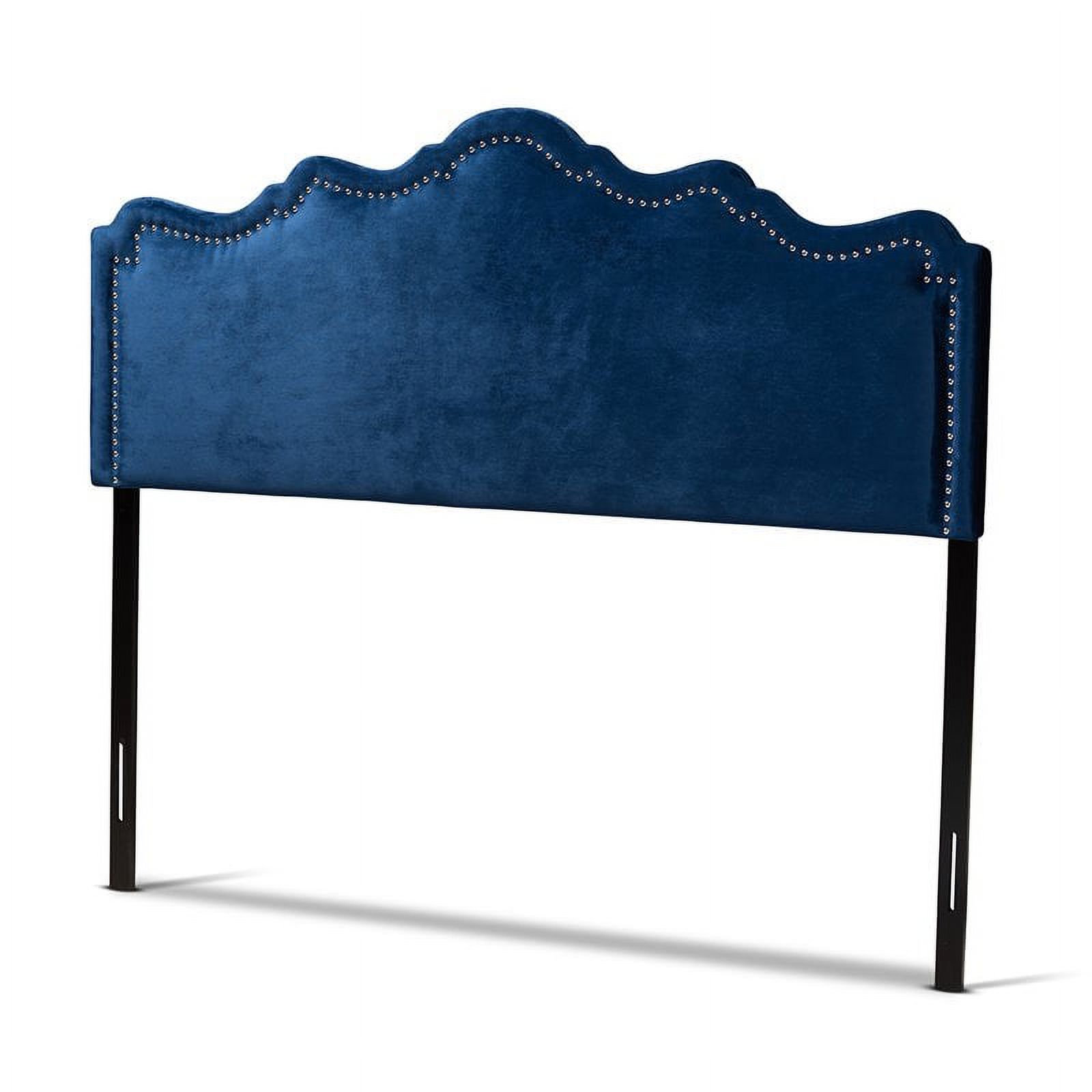 Bowery Hill Contemporary Velvet King Headboard in Royal Blue