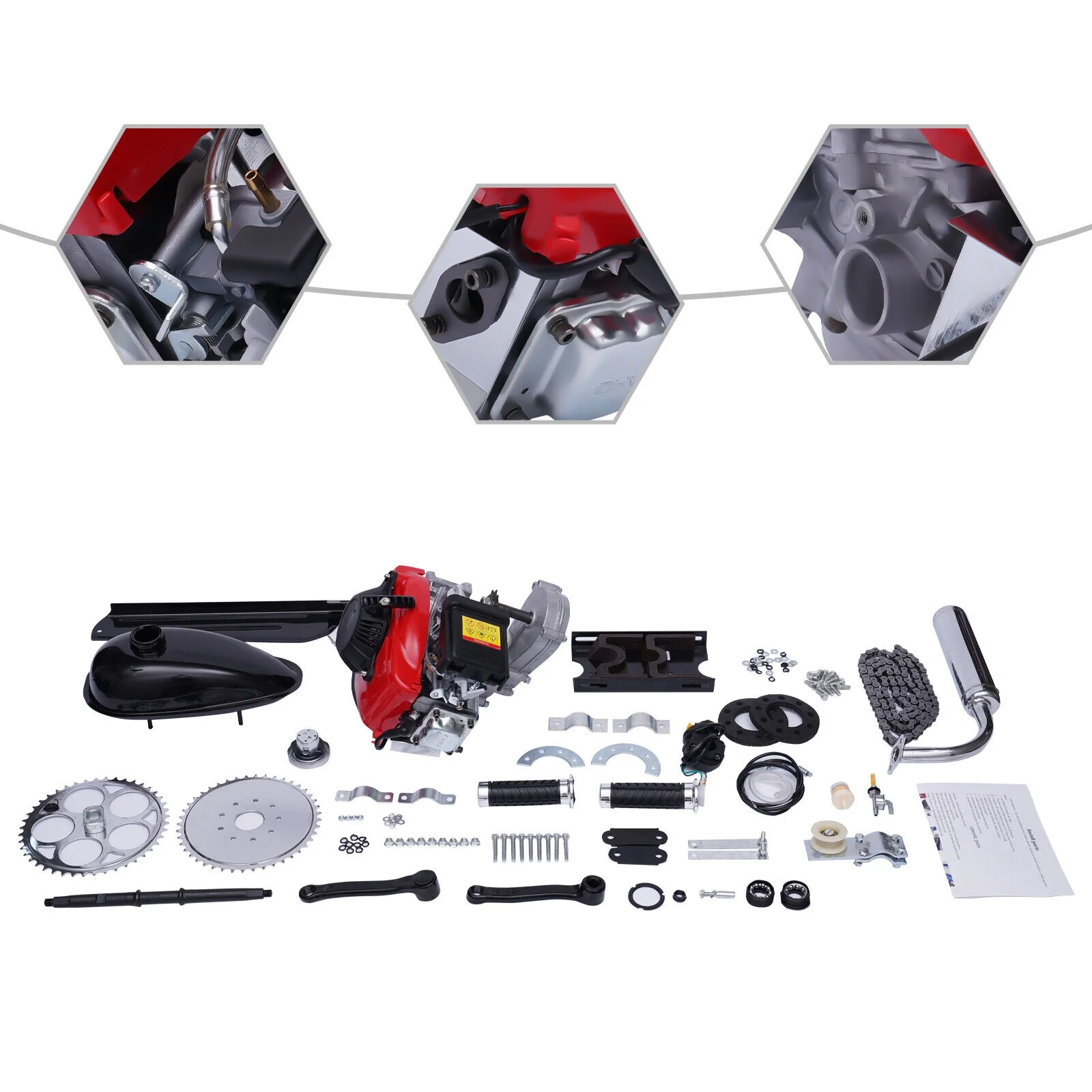 DENEST 49CC 4-Stroke Gas Petrol Bike Bicycle Motorized Engine Motor Kit Chain Scooter ATV Bike