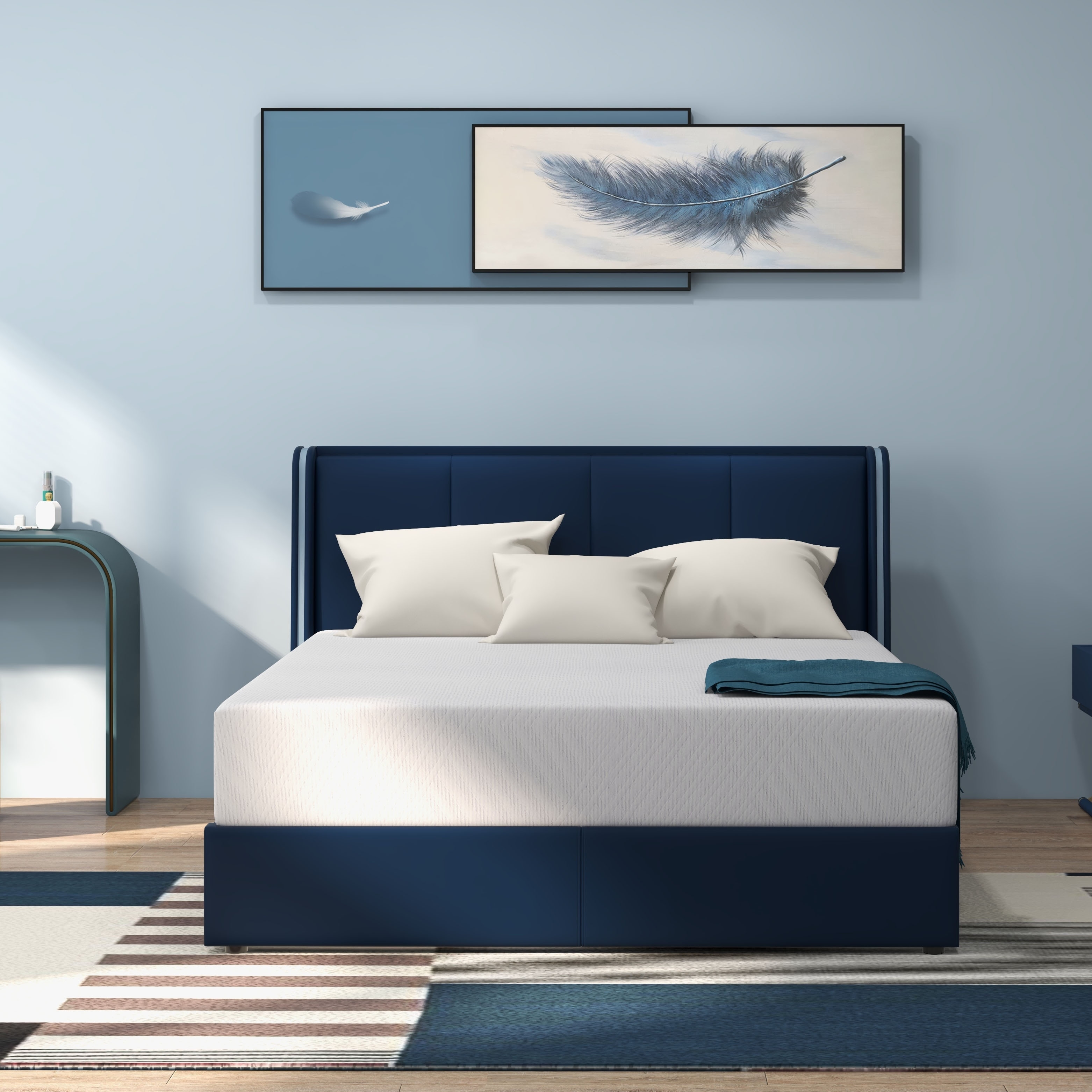 iululu 10 INCH Memory Foam Mattress Bed in a Box, Medium, Green Tea and Cooling Gel Infused Queen