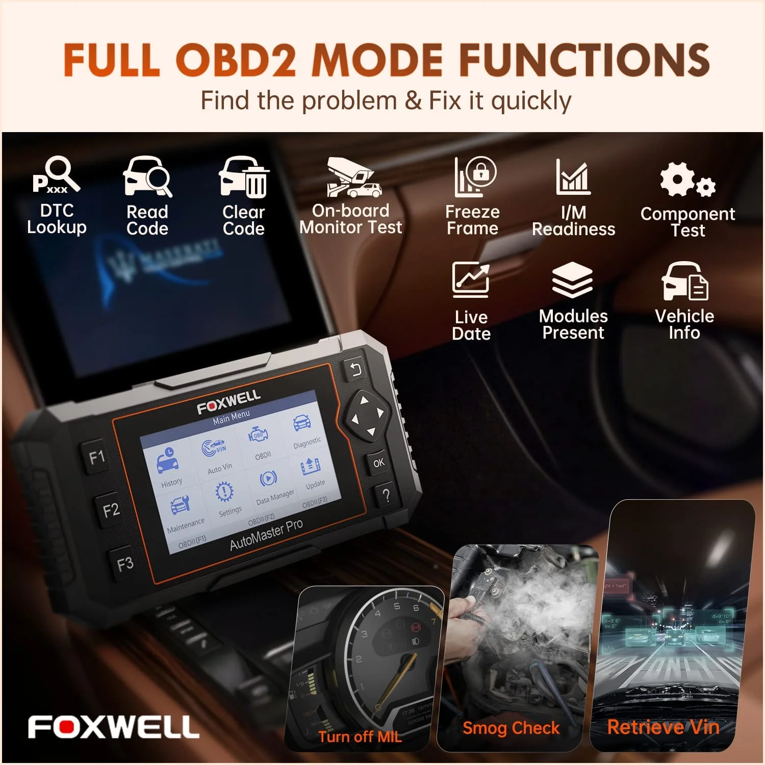 2022 New Version Foxwell Elite Full Systems Automotive OBD2 Scanner Oil Reset / EPB Reset / SAS Calibration/ABS Bleeding/Throttle Matching Code Reader Diagnostic Scan Tool Lifetime Free Update