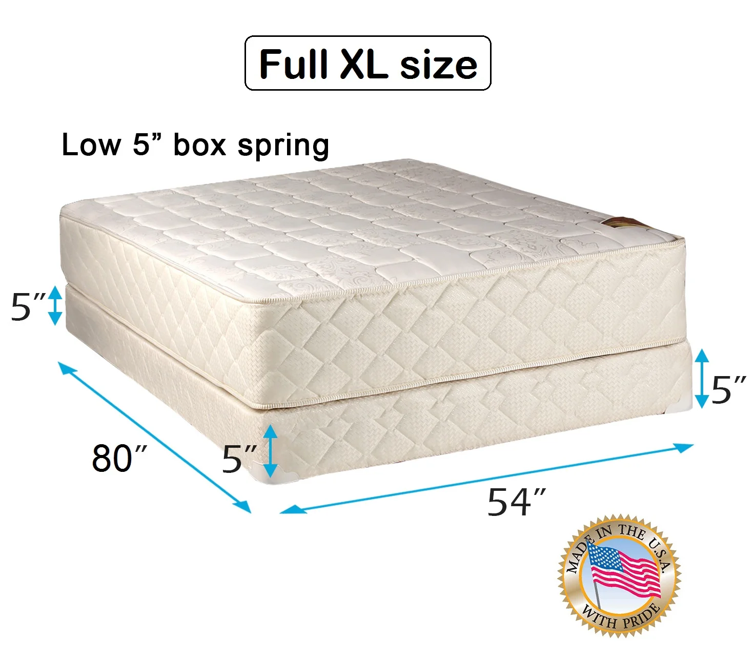 Dream Sleep Grandeur Deluxe Full XL Size Mattress and Low 5