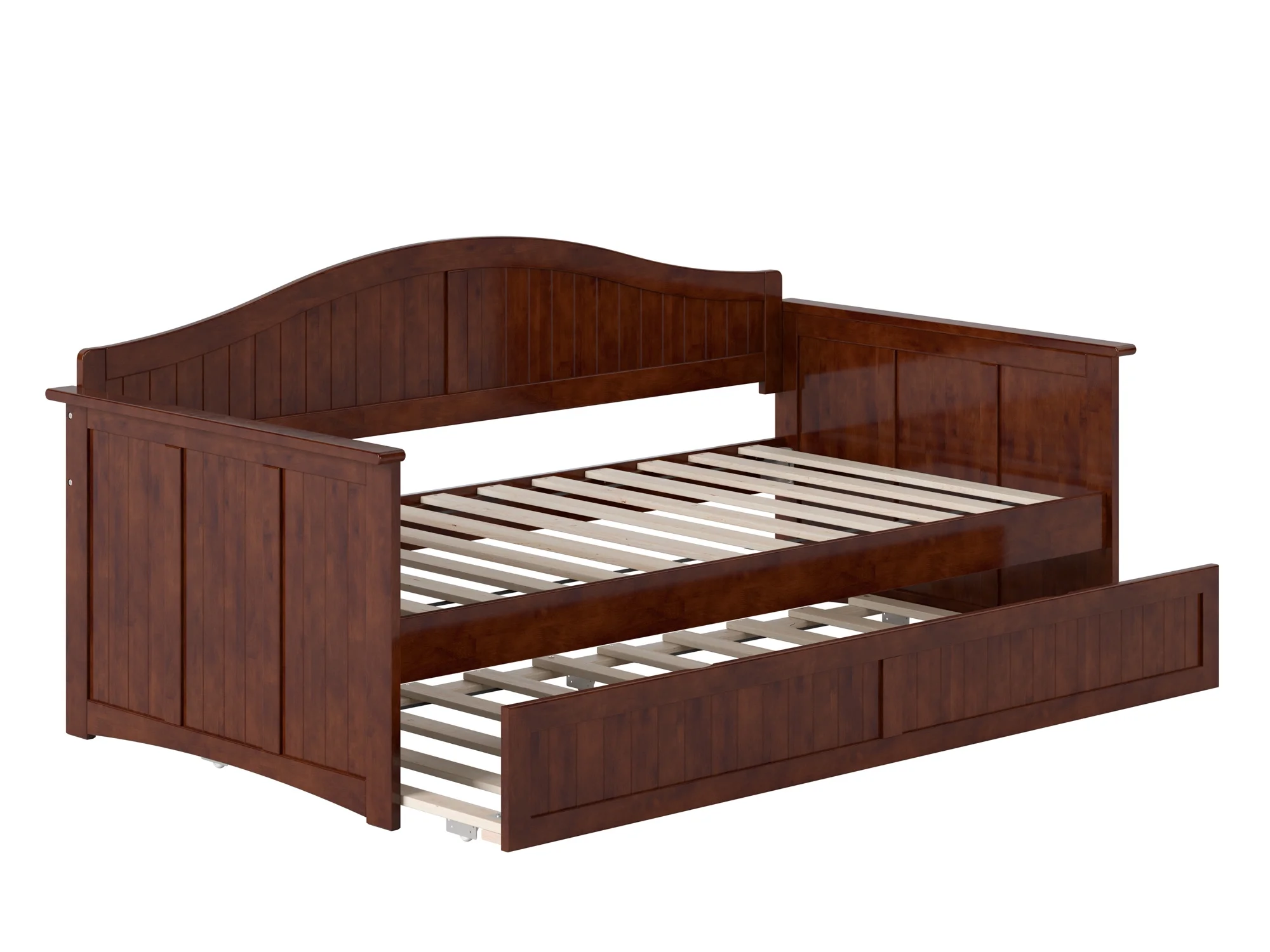 AFI Nantucket Wood Twin Size Daybed Frame with Twin Trundle Walnut