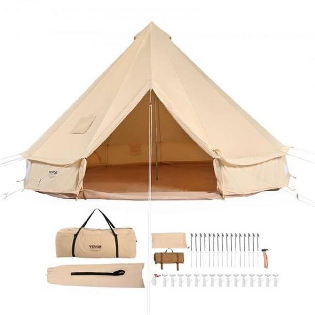 Vevor  4 Seasons 7 m & 22.97 ft. Yurt Canvas Bell Tent for Camping with Stove Jack