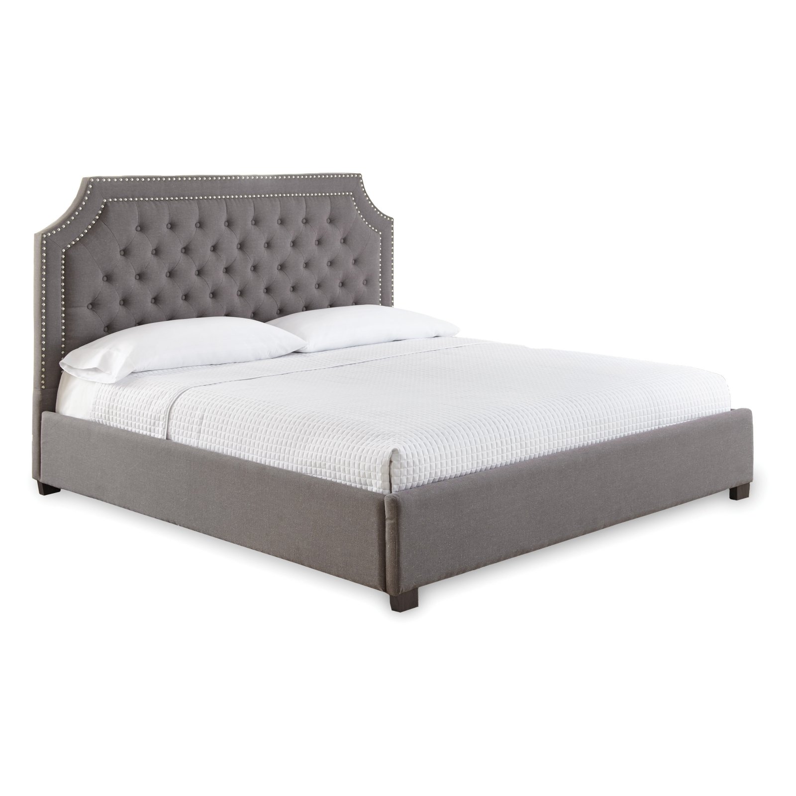 Steve Silver Willshire Tufted King Platform Bed in Gray