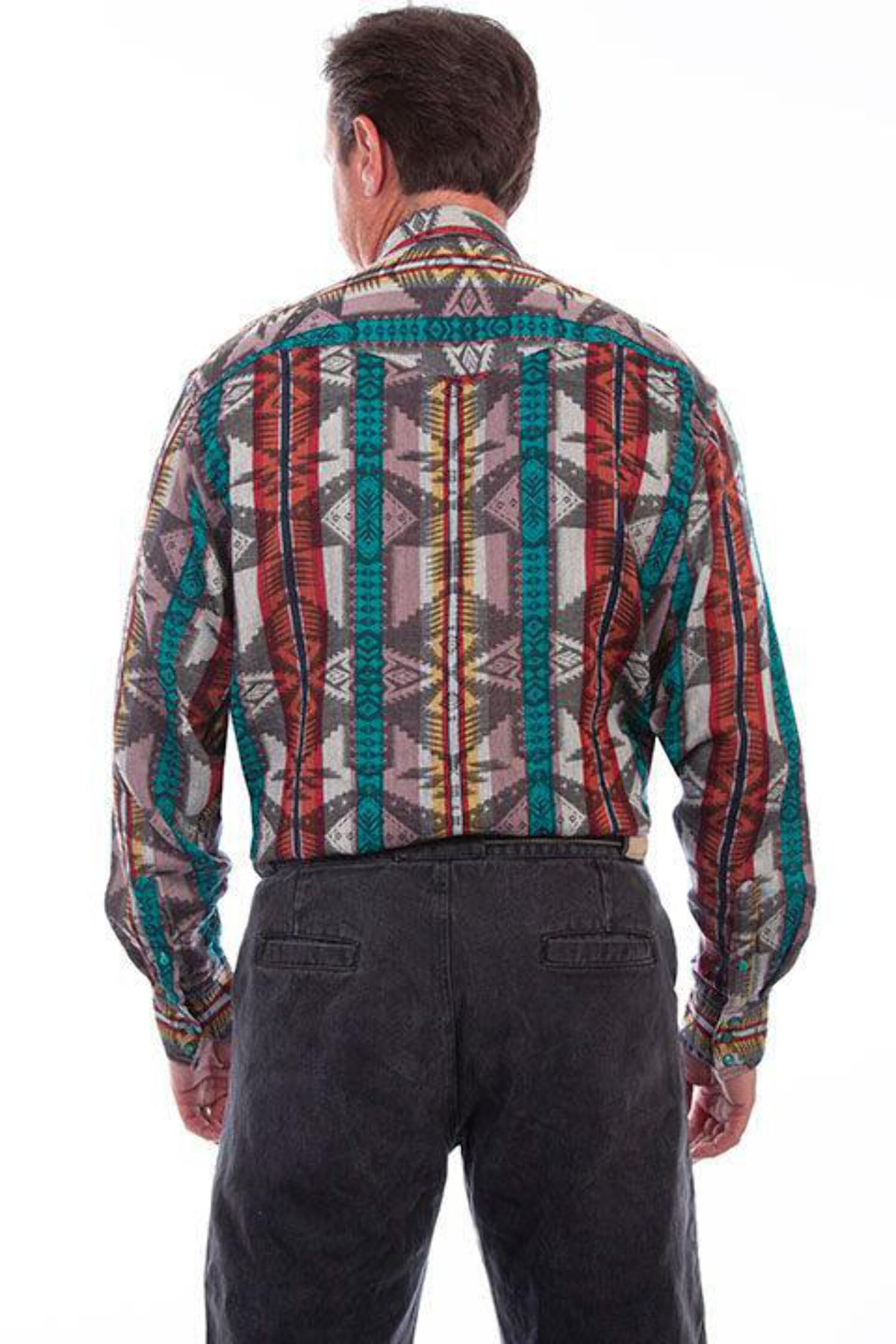 Scully Western Shirt Mens L/S Southwest Snap L Multi-Color F0_PS-245